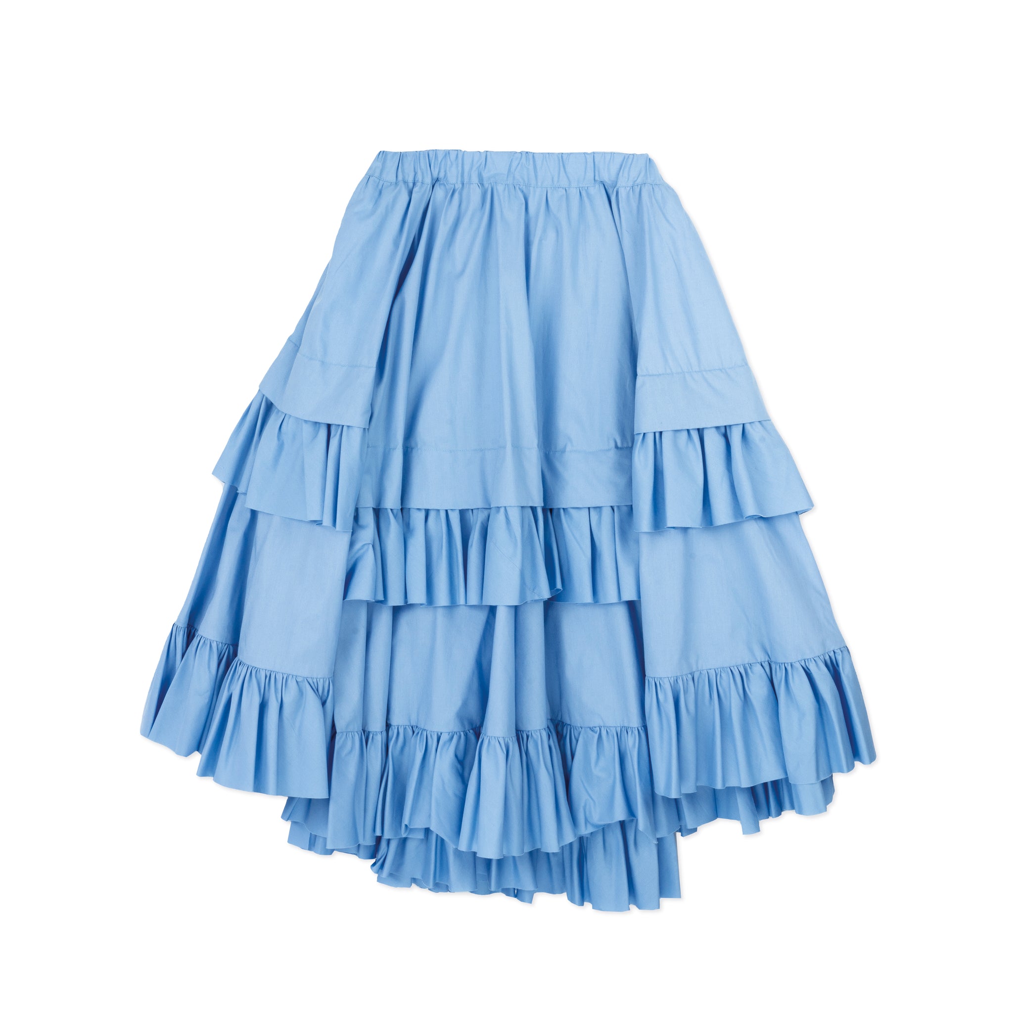 Tiered Gathered Tuck Skirt Blue