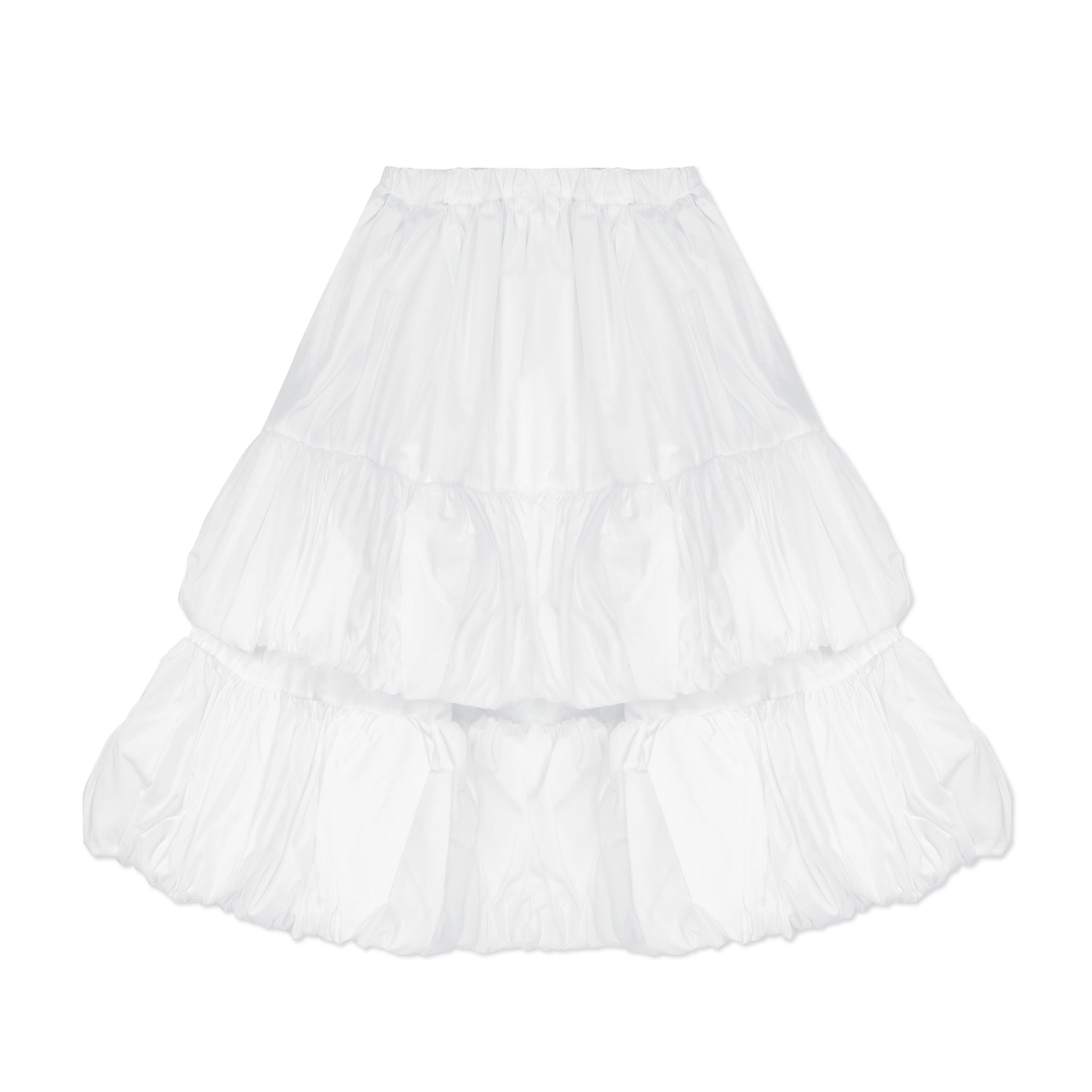 Tiered Bubble Hem Skirt White