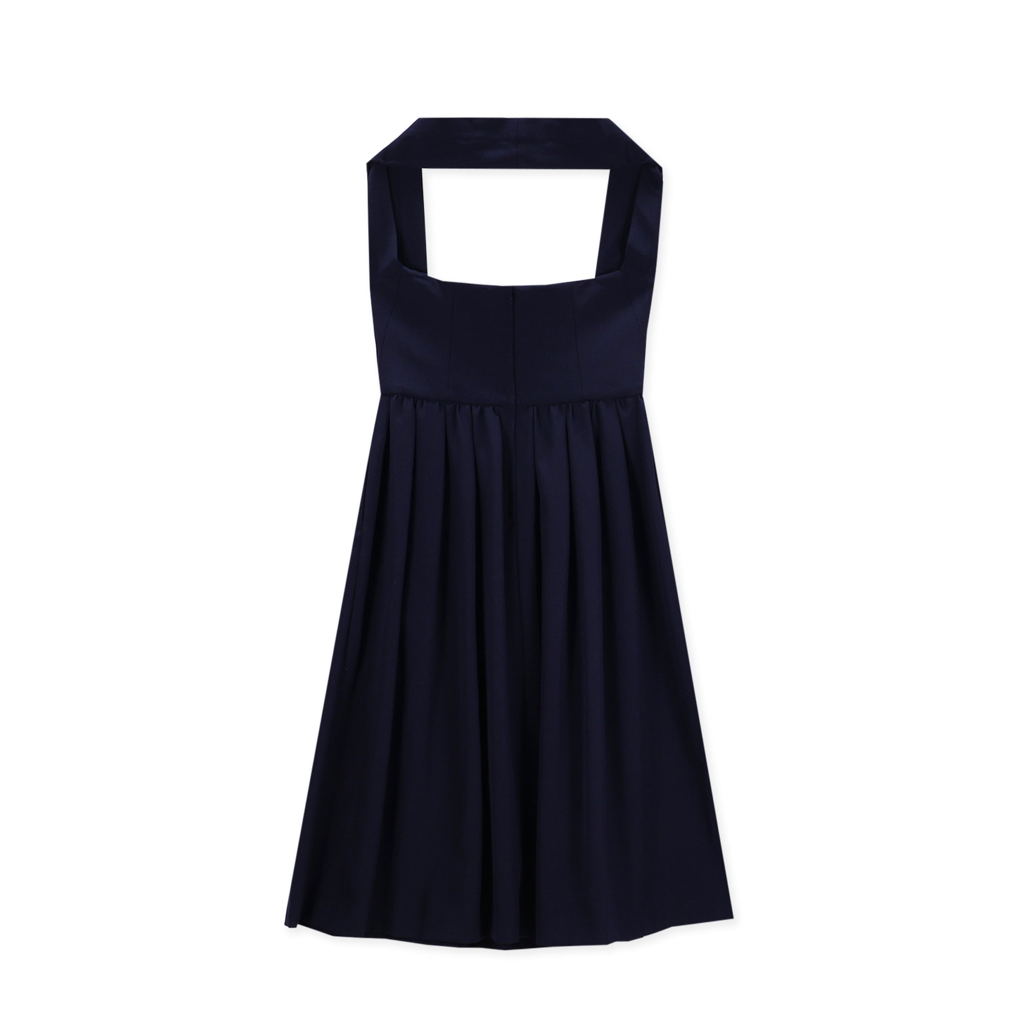 Navy Wool Apron Dress