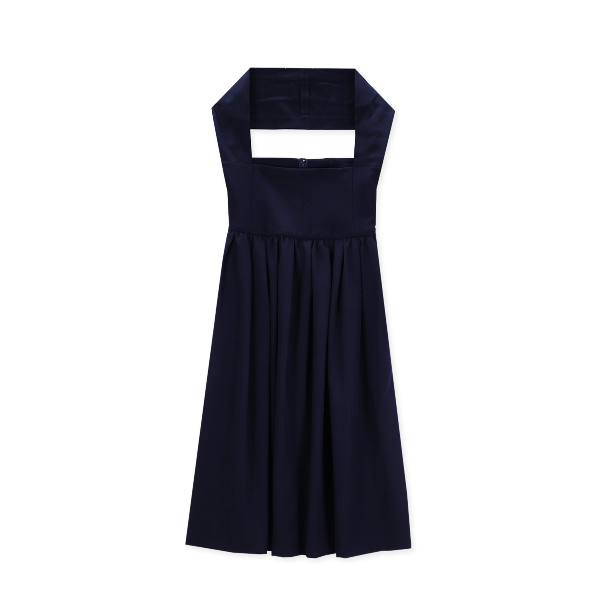 Navy Wool Apron Dress