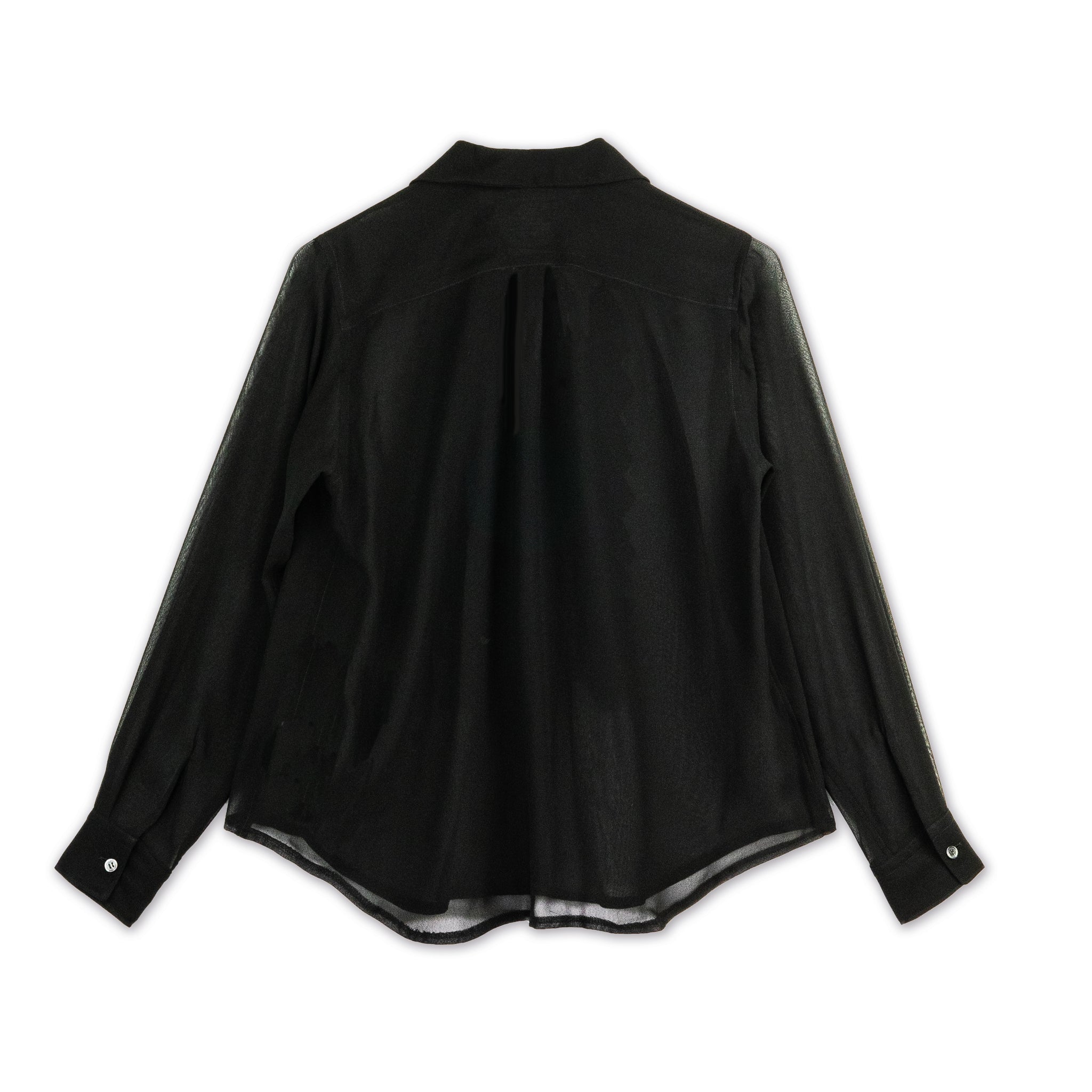 Georgette Front Frill Blouse Black