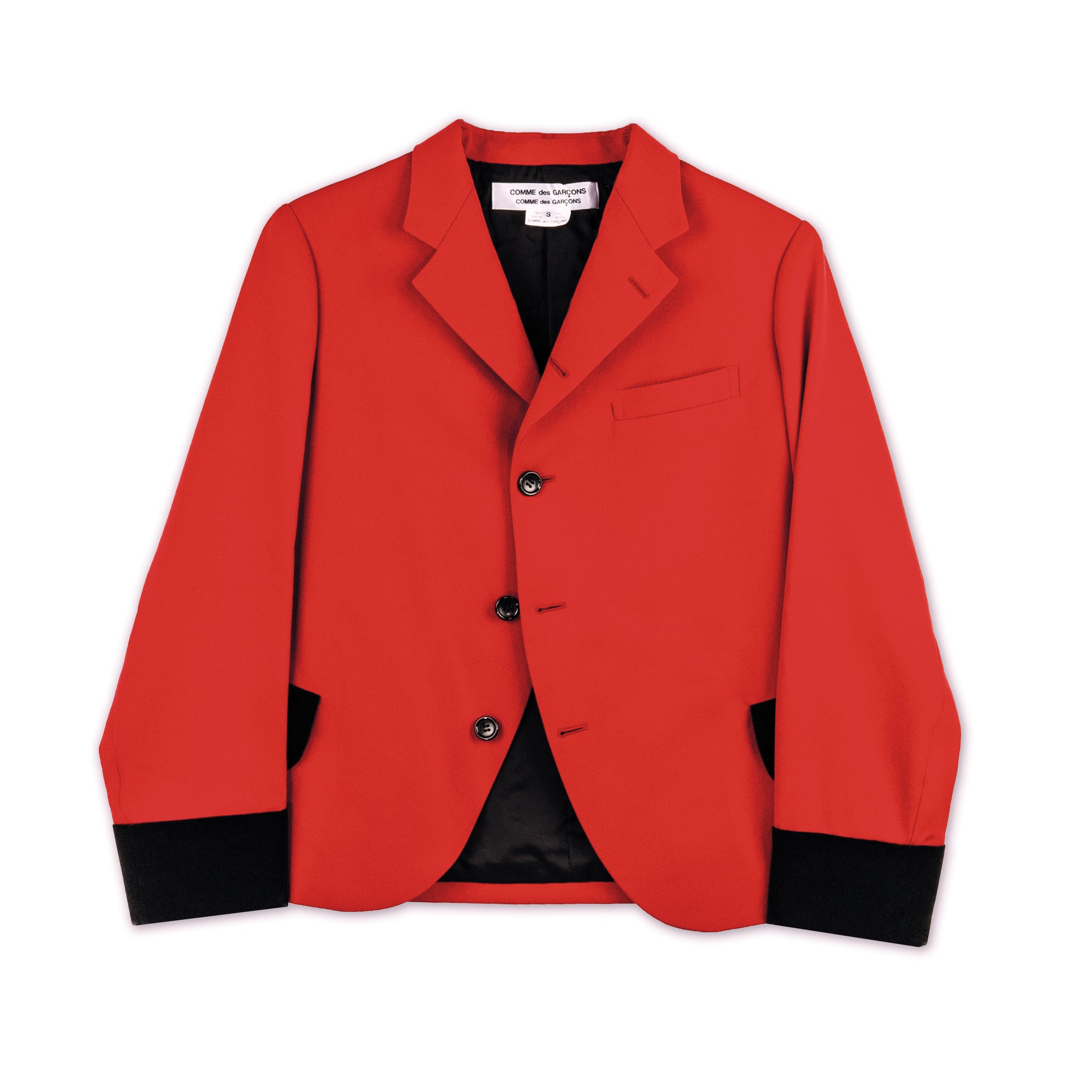 Red Wool Velveteen Cuff Jacket