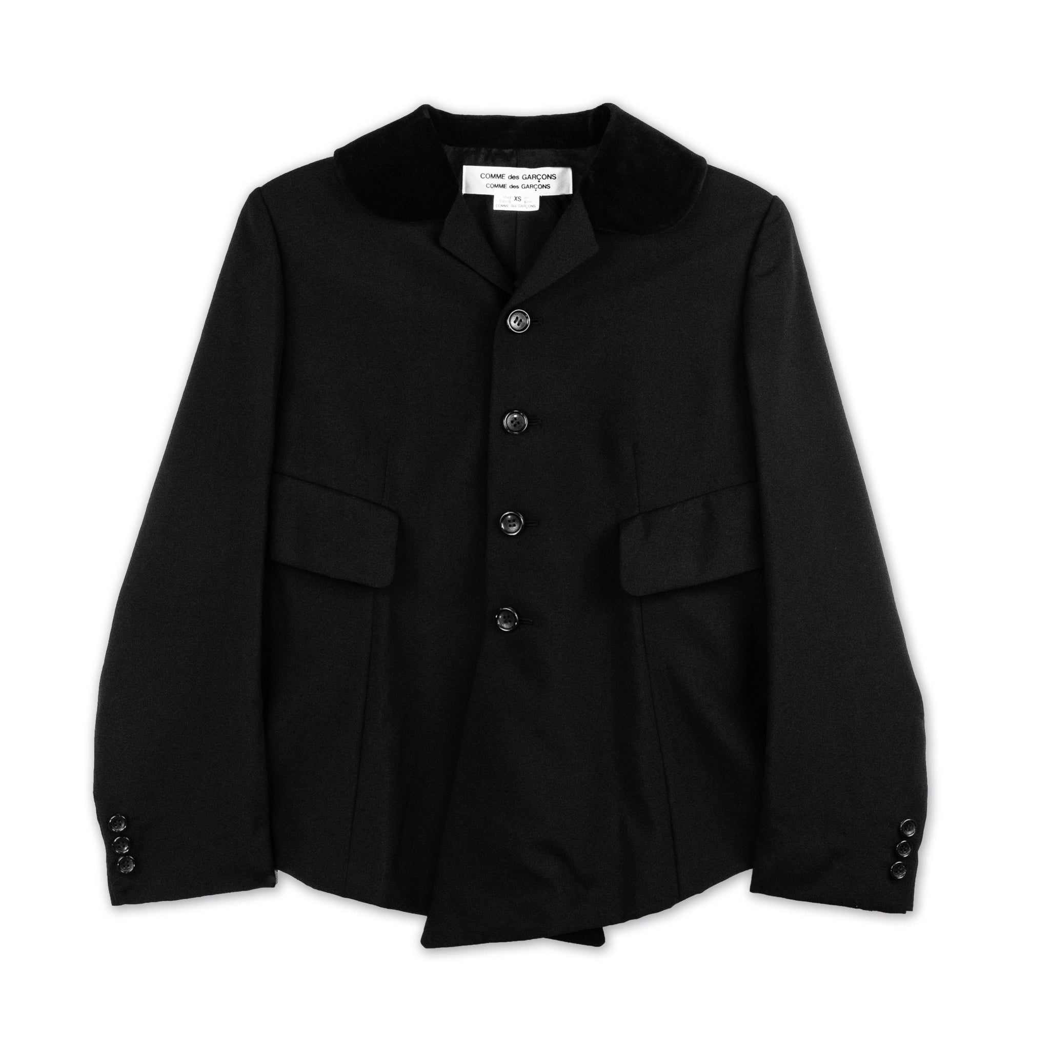 Wool Velveteen Collar Front Pleat Jacket