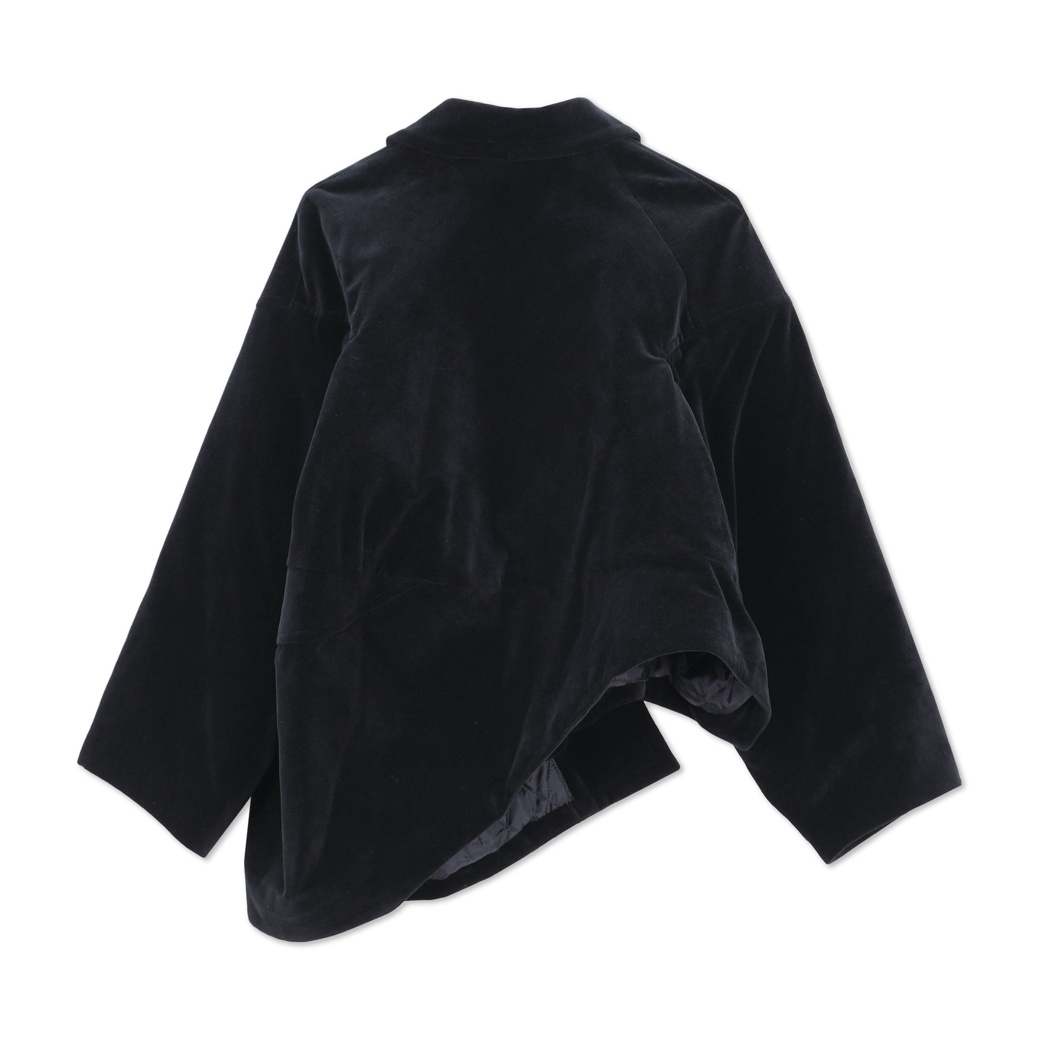 Velveteen Asymmetric Shell Jacket Black