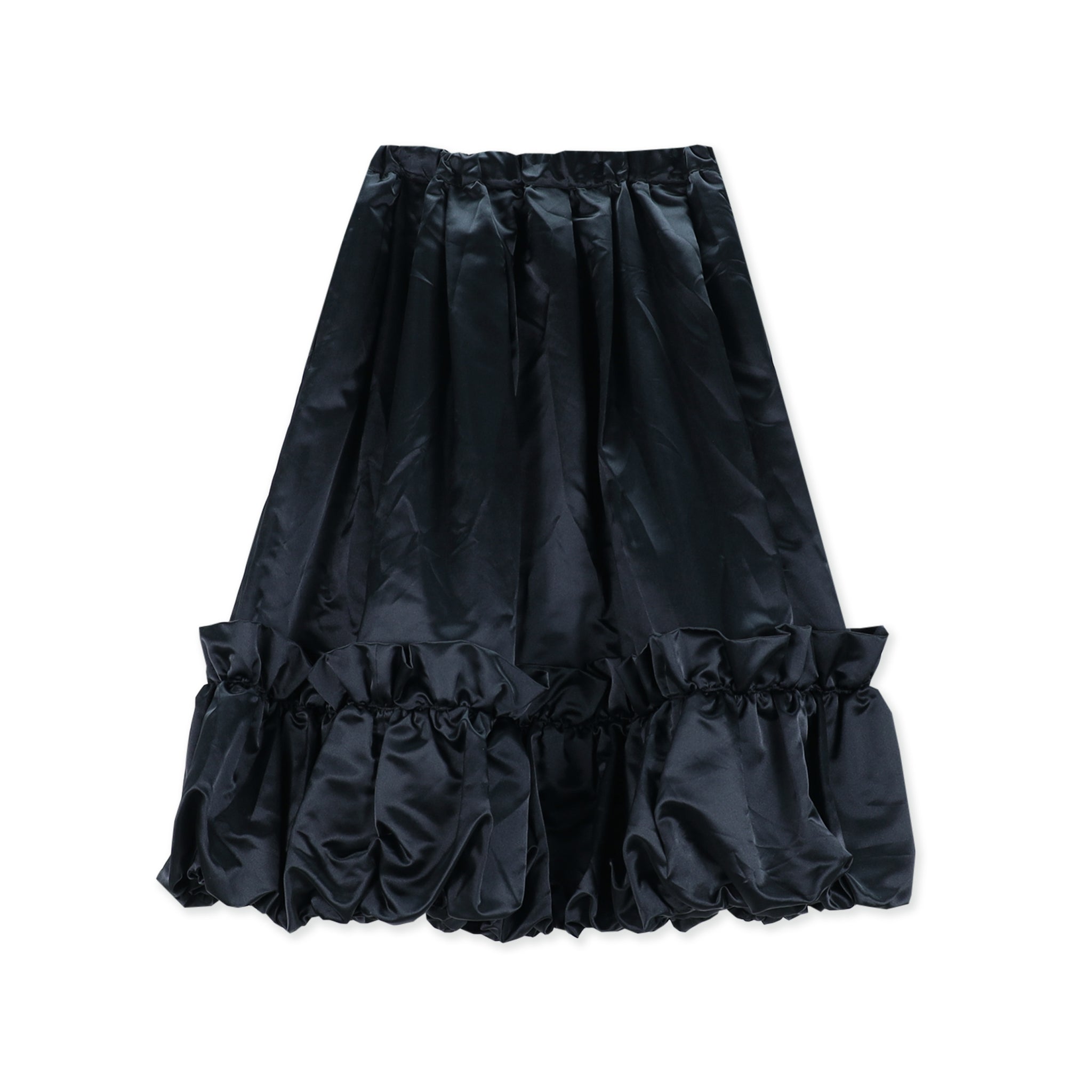 Poly Satin Bubble Hem Skirt