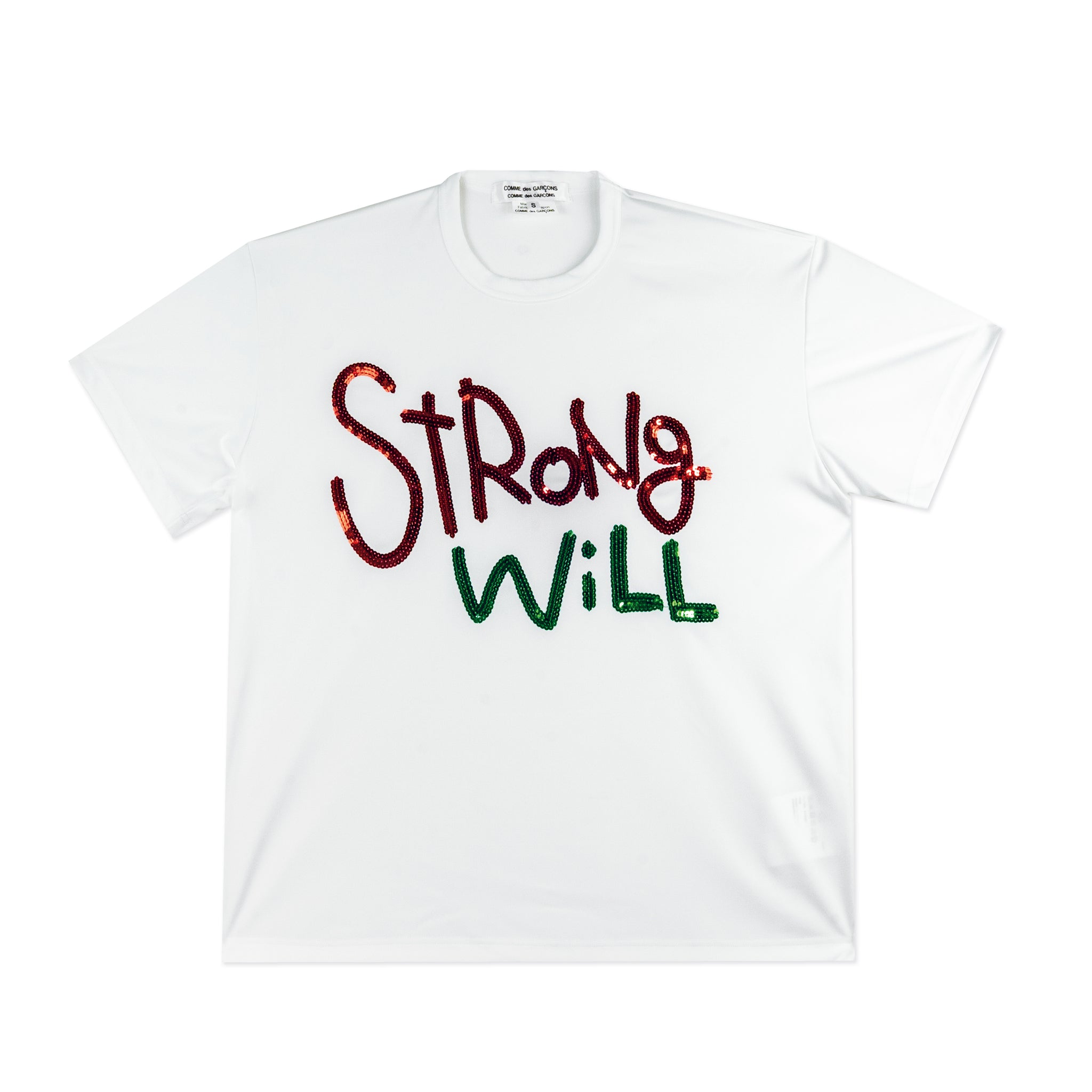 Strong Will Spangle Embroidered T-Shirt White