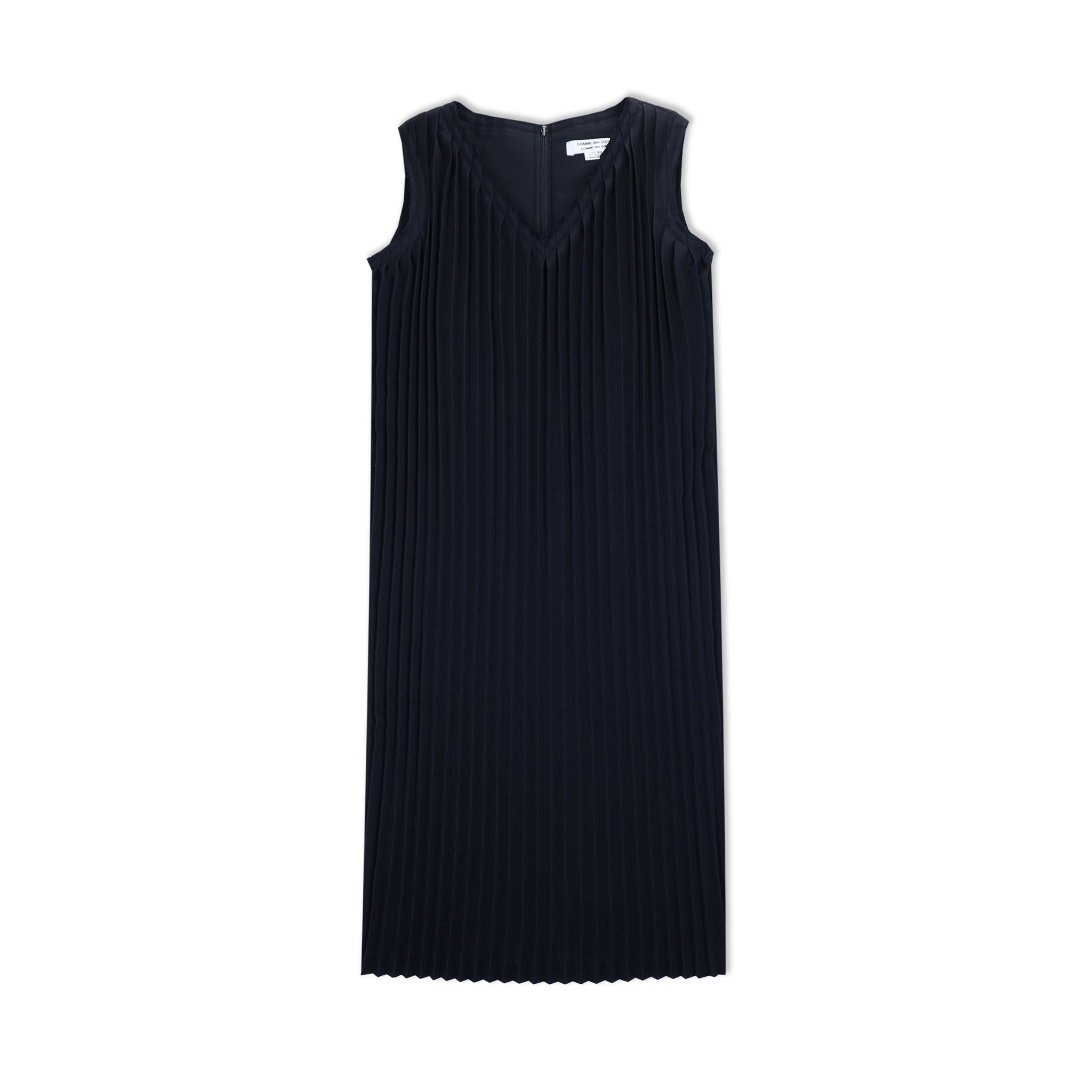 Accordion Pleat V-Neck Pinafore