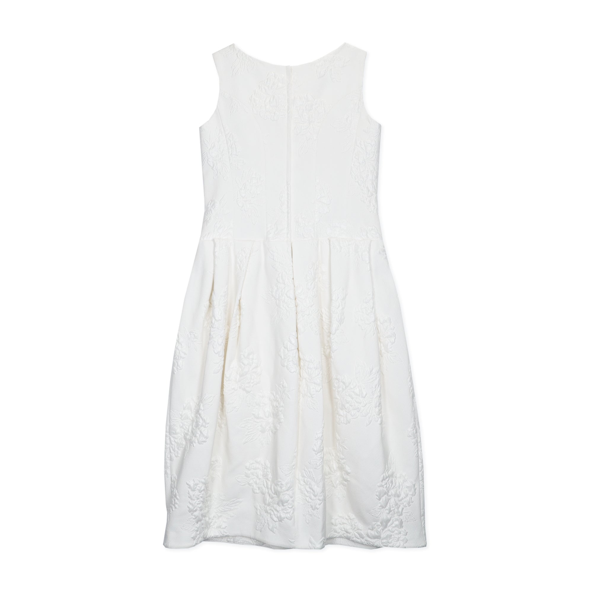 White Brocade Woven Dress