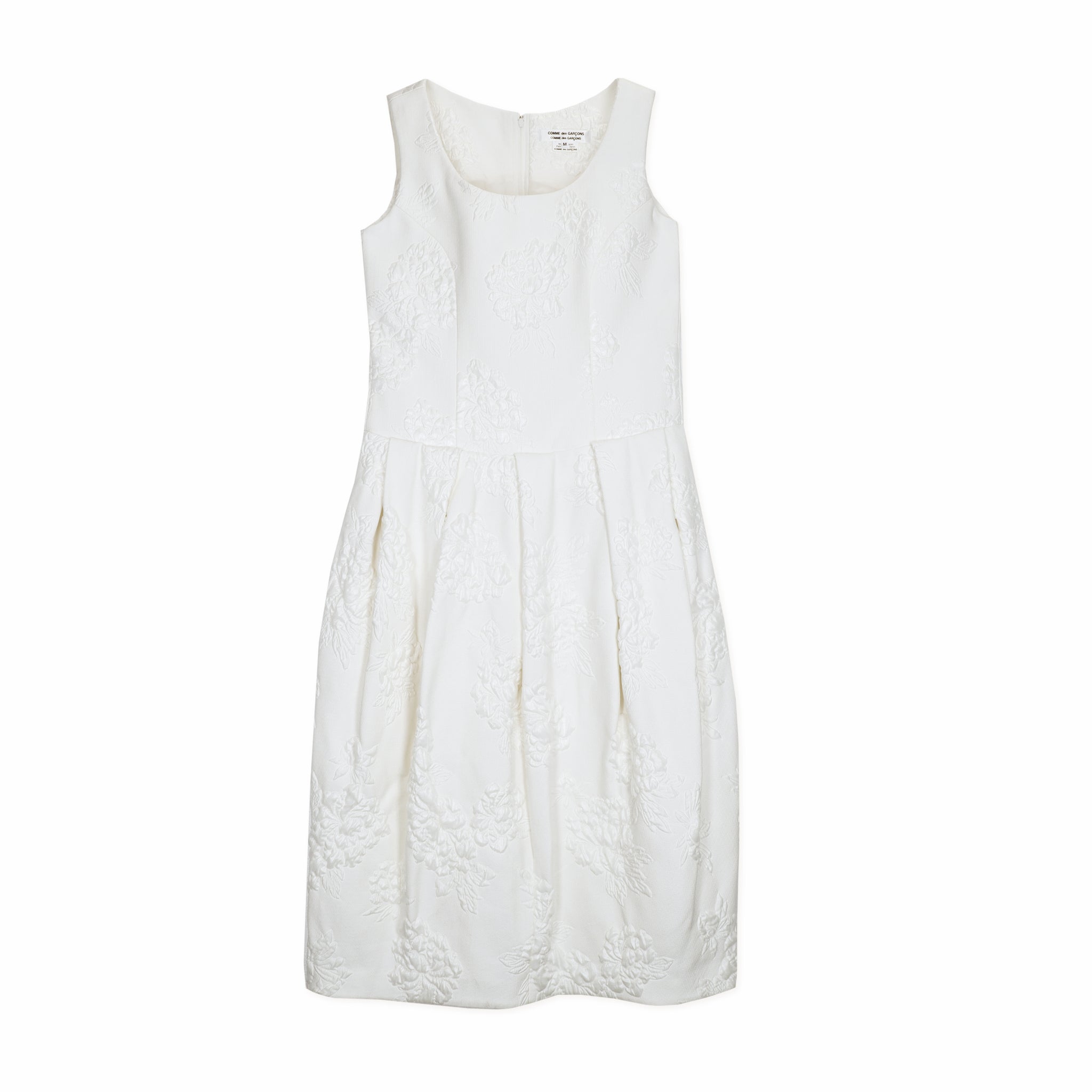 White Brocade Woven Dress