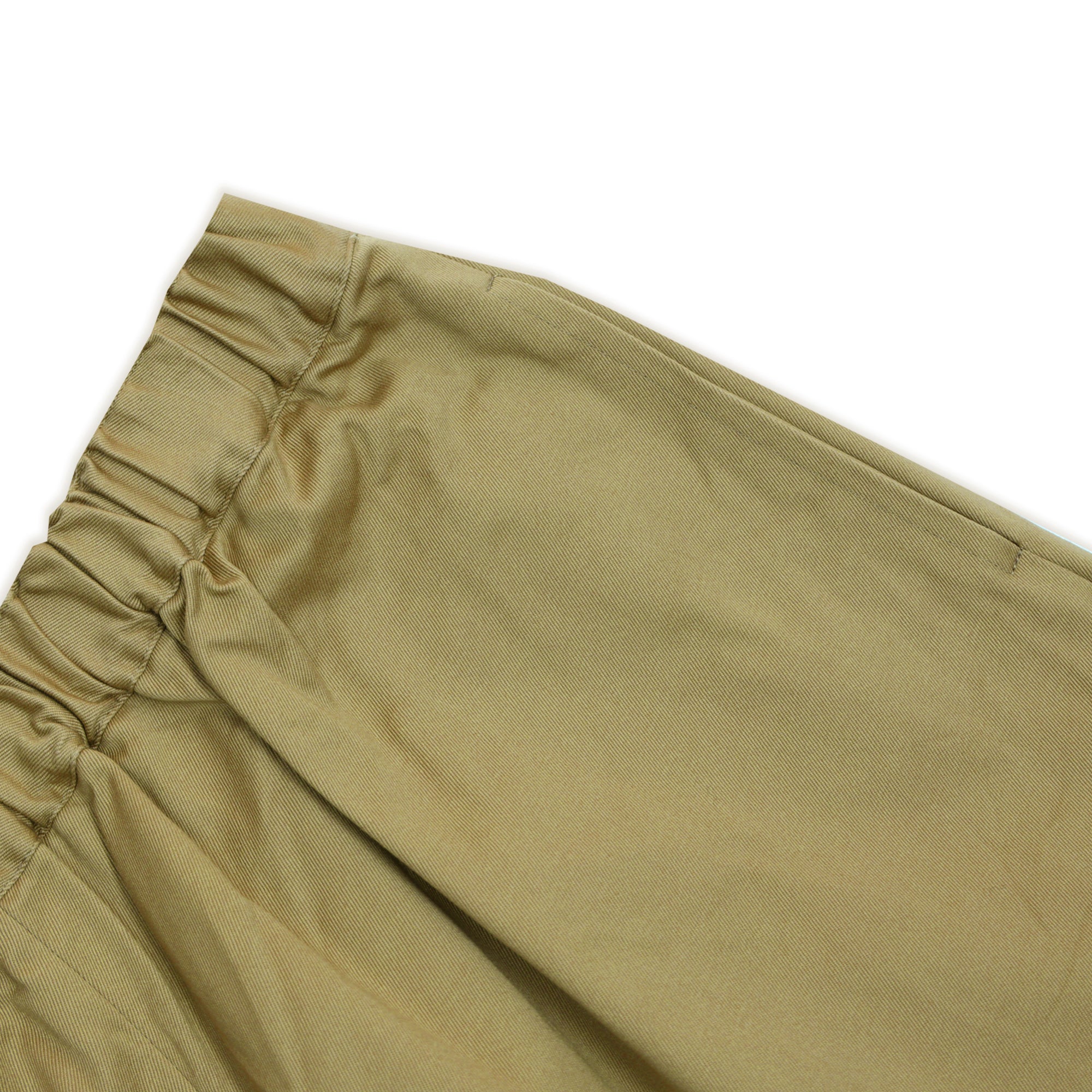Khaki Creased Cotton Wide-Cut Pant