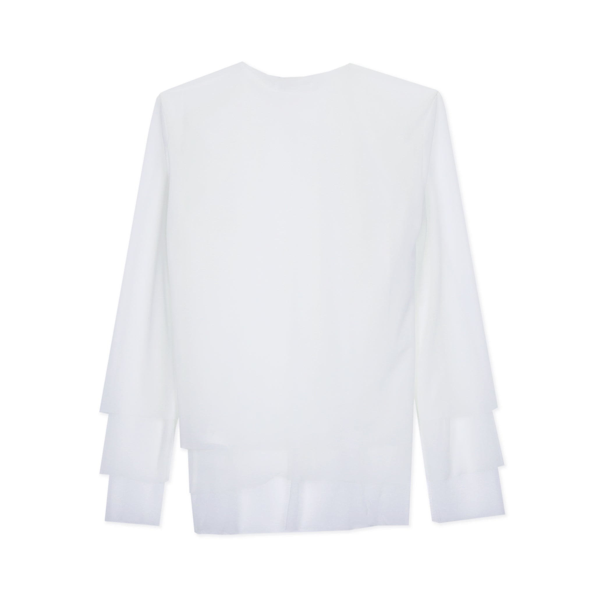 White Multi Layered Sleeve Jersey