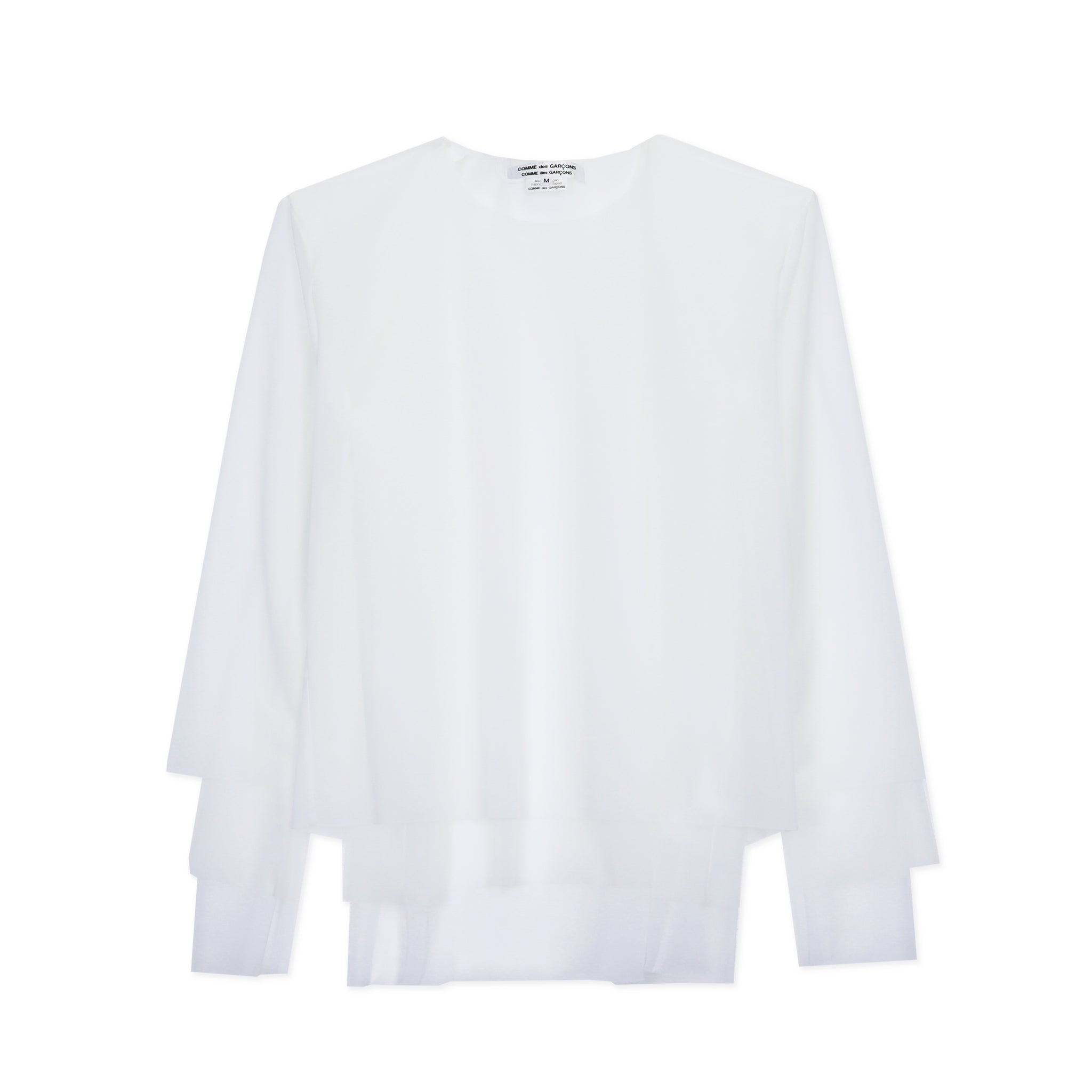 White Multi Layered Sleeve Jersey