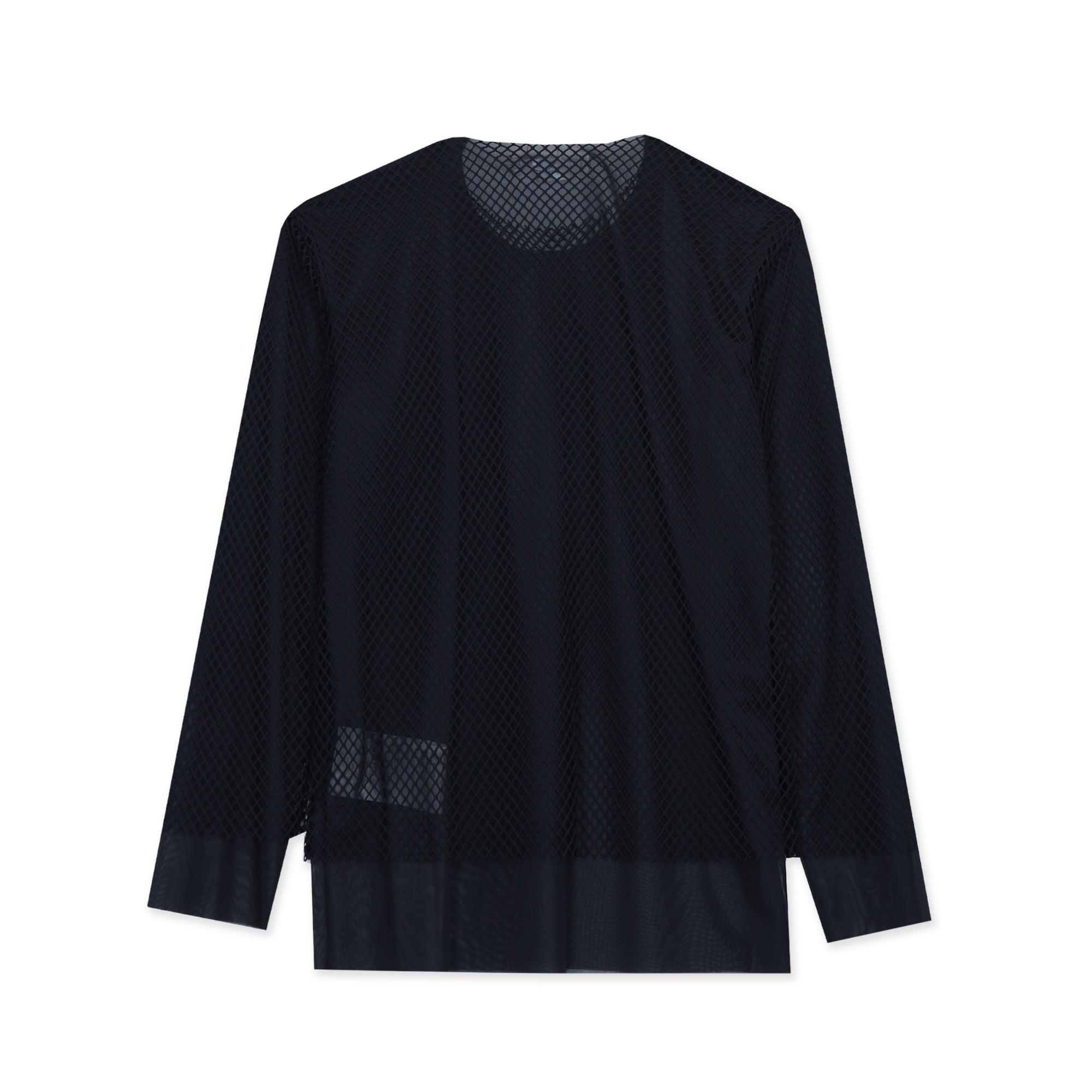 Black Netted Layered Sleeve Jersey