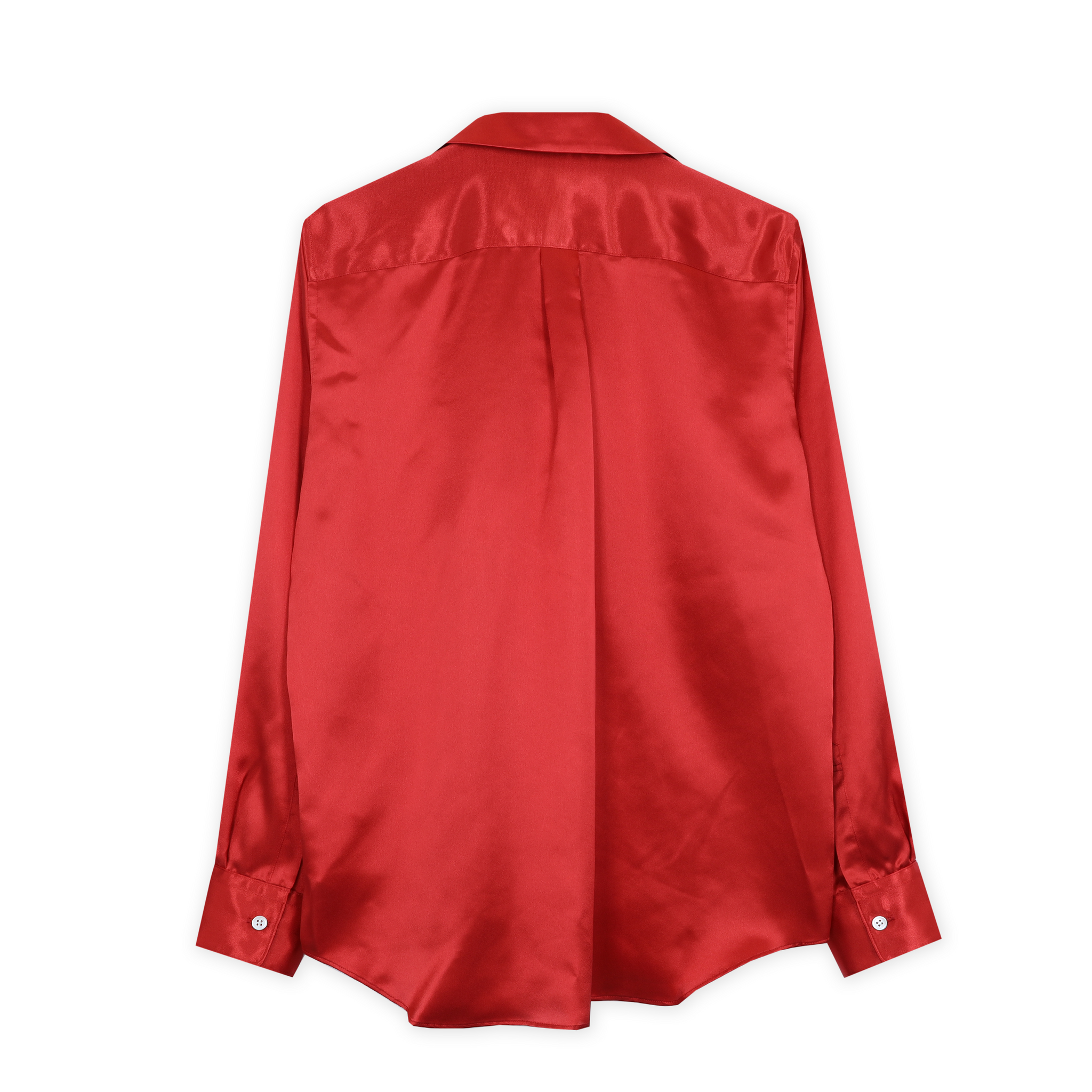 Red Twisted Satin Bow Blouse