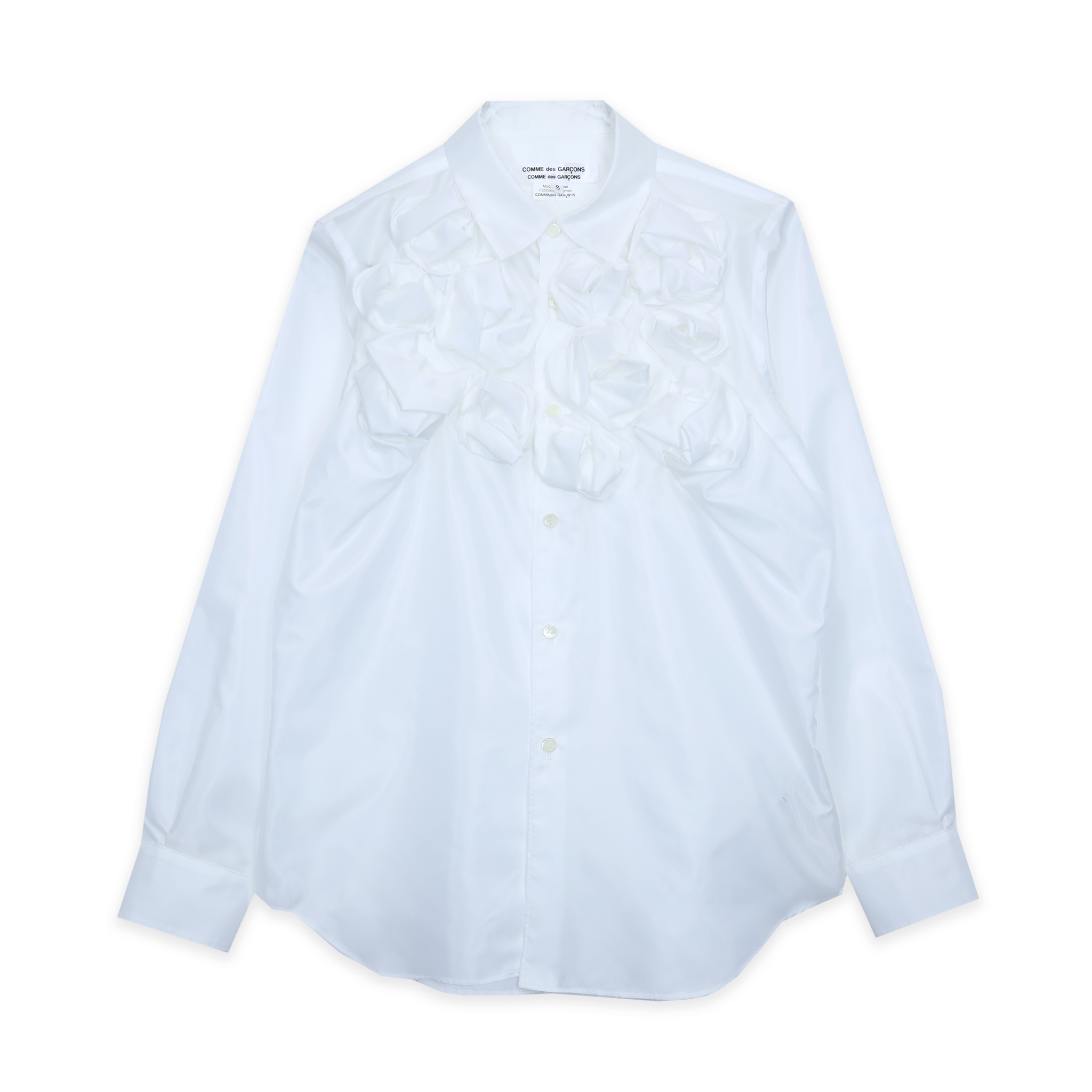 White Taffeta Rose Shirt