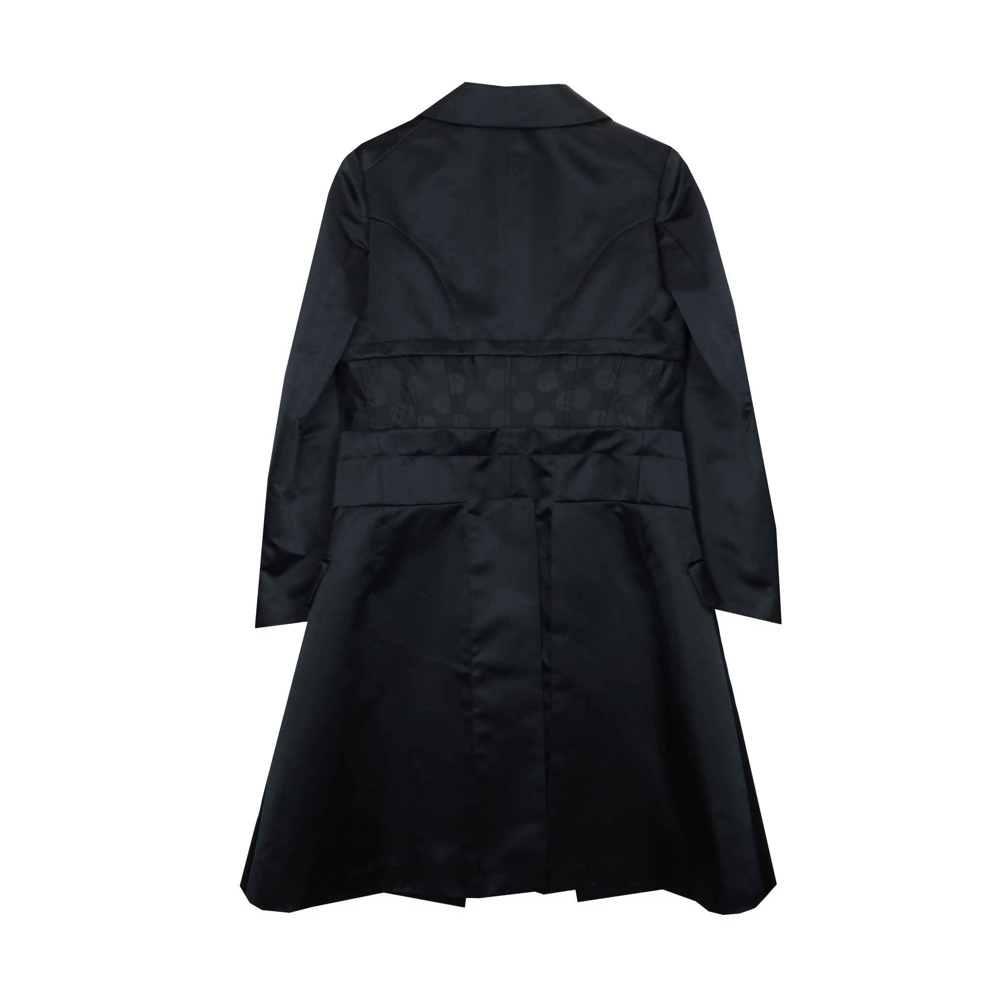 Satin x Polka Cutaway Long Jacket
