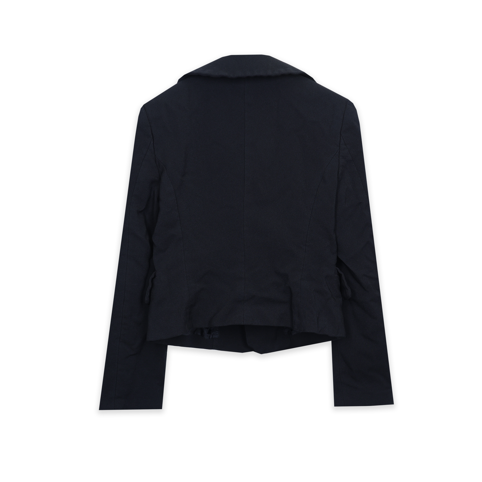 Black Rounded Collar Jacket