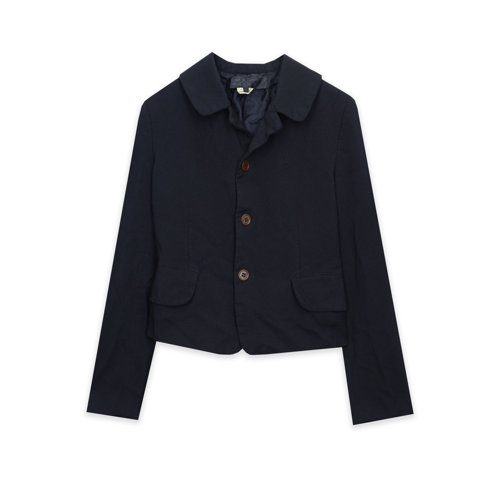 Black Rounded Collar Jacket