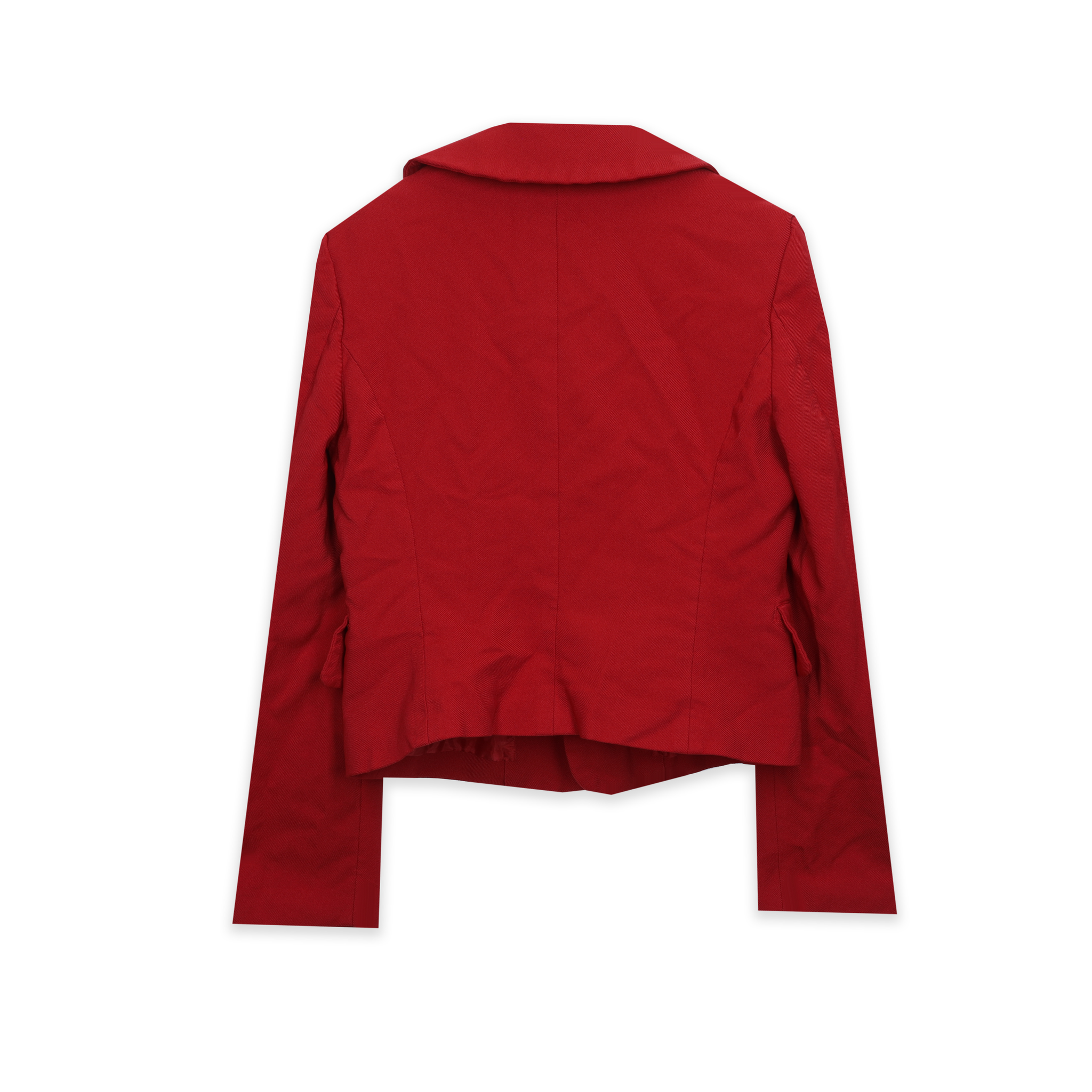 Red Rounded Collar Jacket