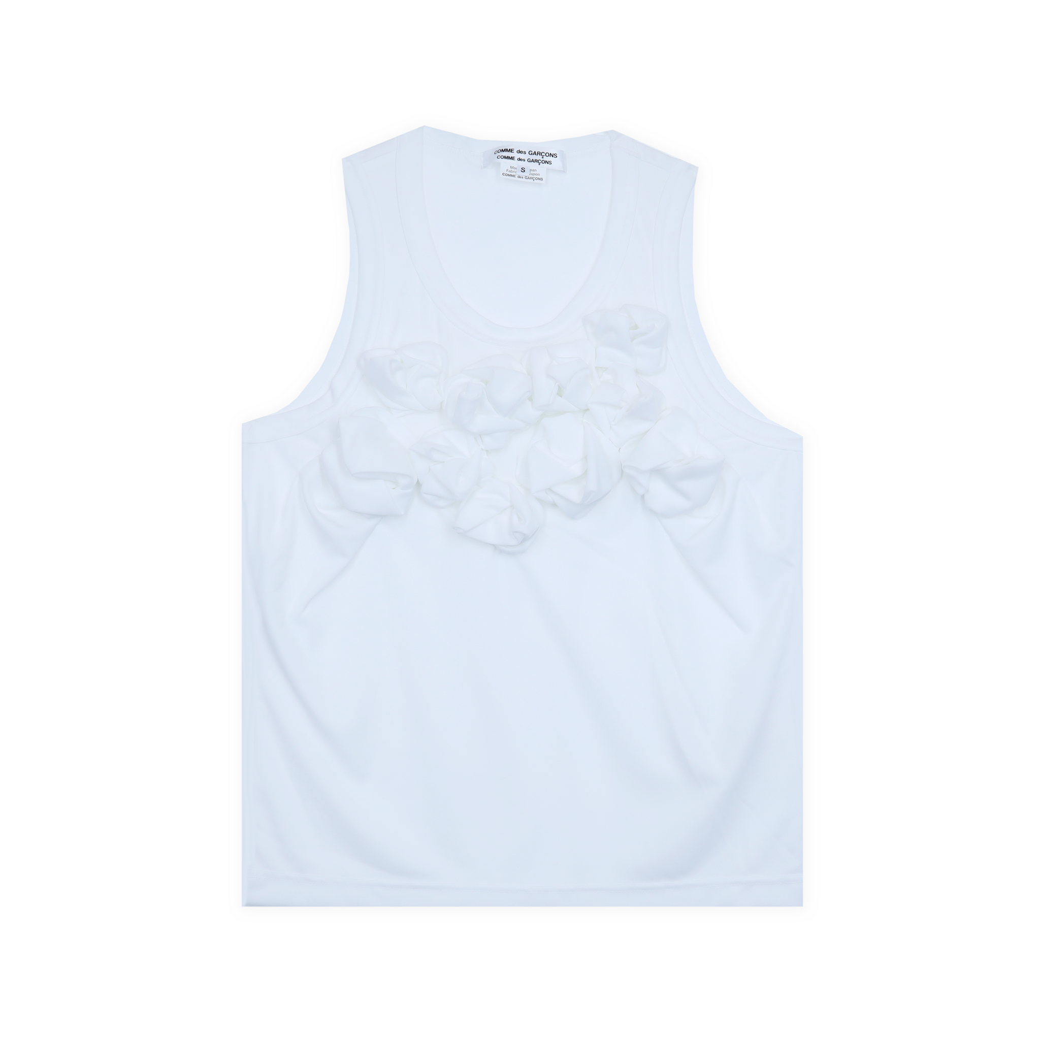 Gathered Rose Singlet White
