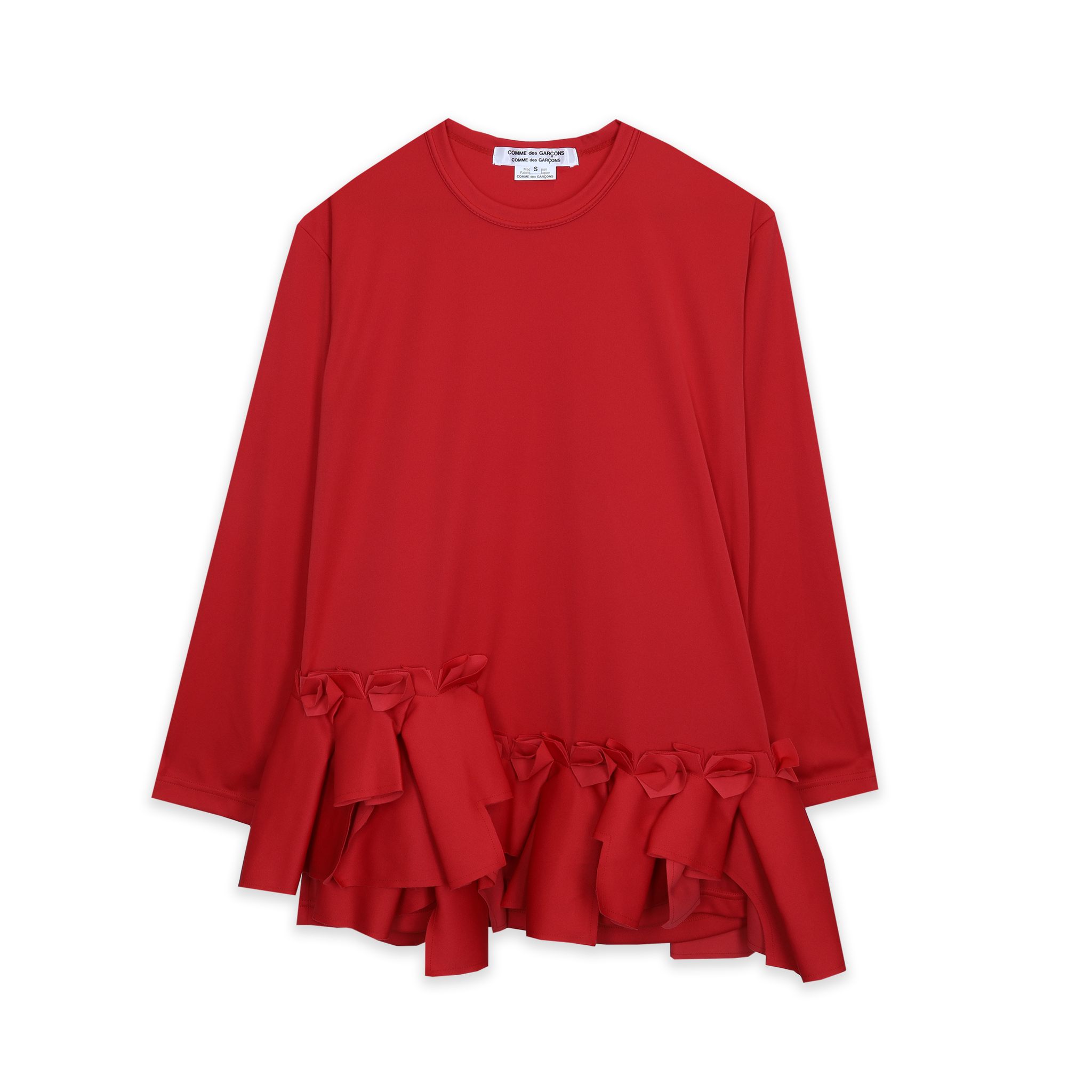Red Ruffle Hem Jersey