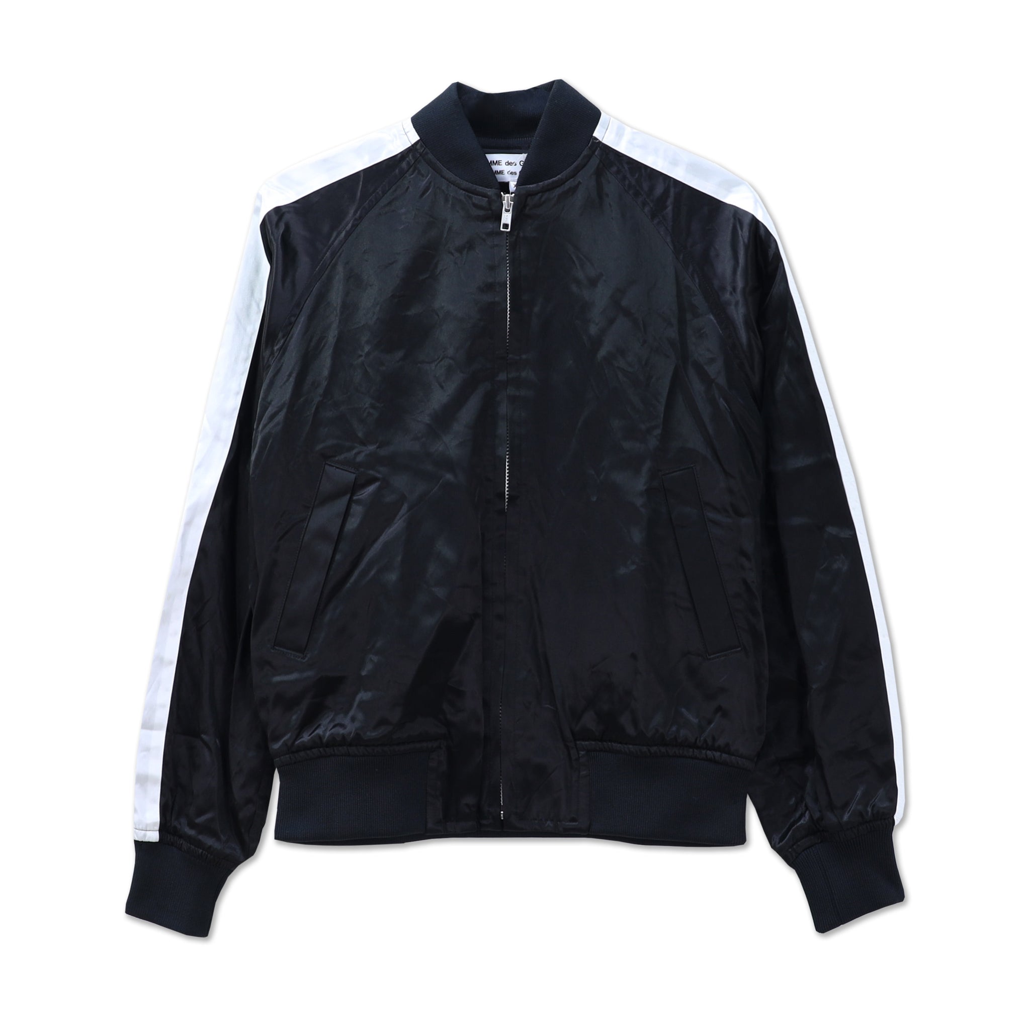 BLACK ACETATE SHORT BOMBER JACKET