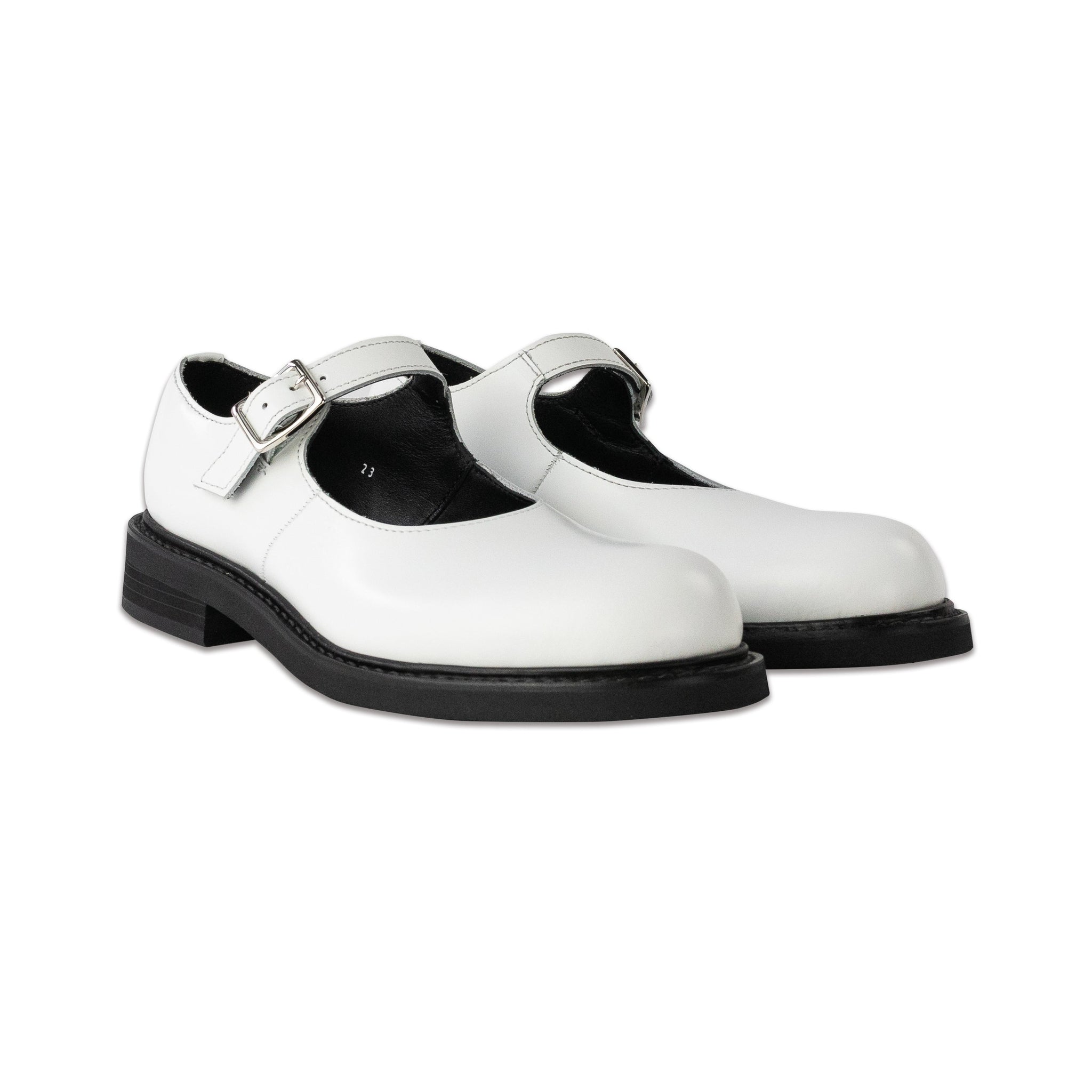 Leather Mary Jane Shoes White