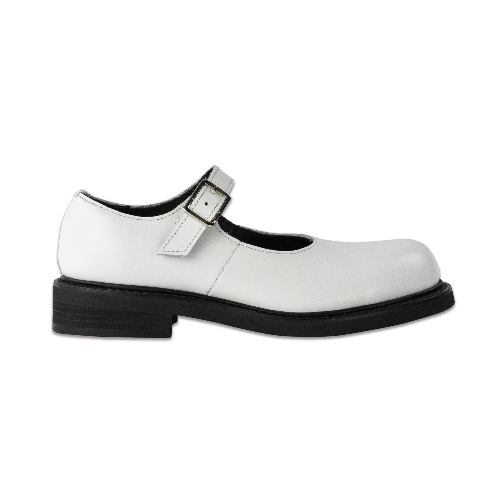 Leather Mary Jane Shoes White