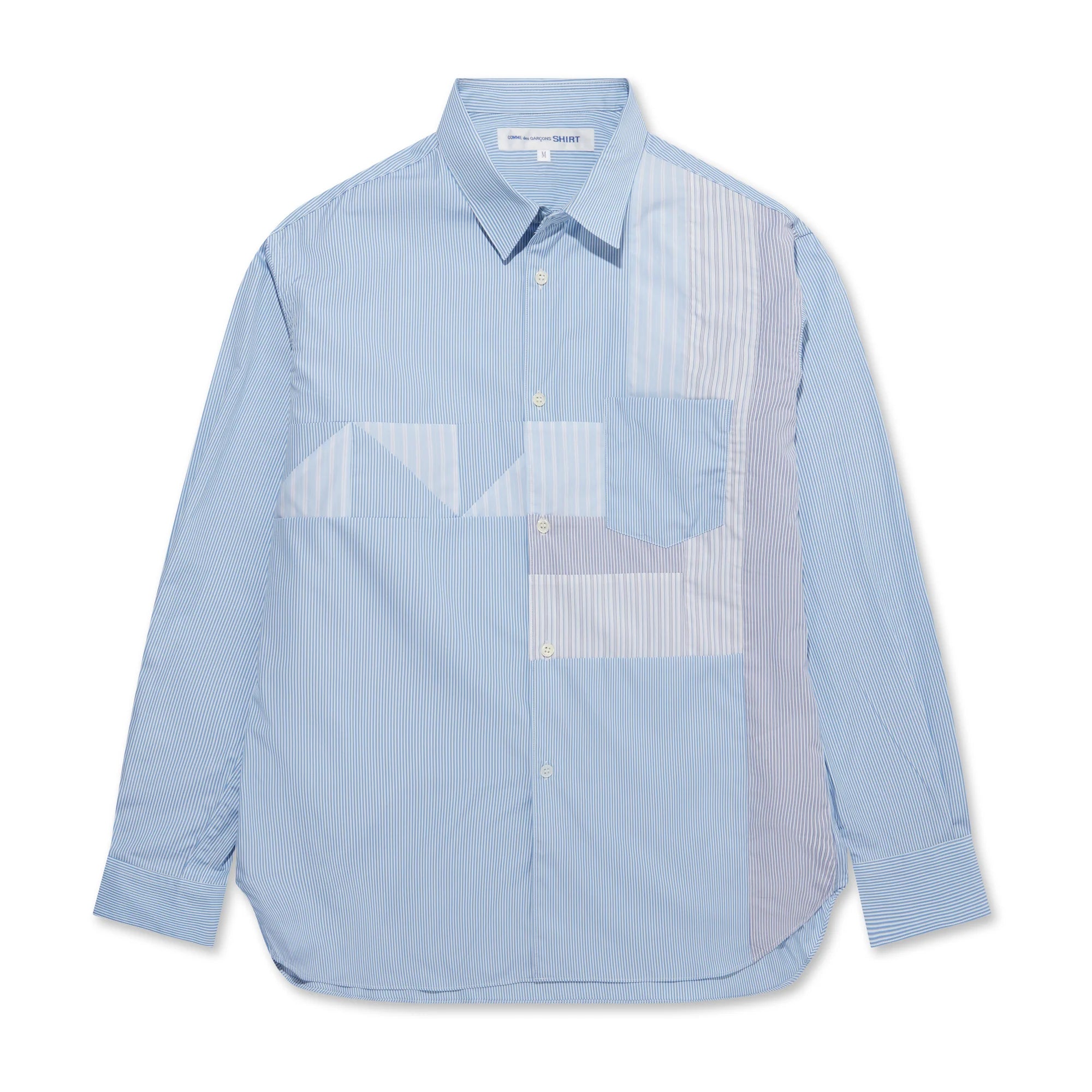 SHIRT FOREVER Yarn Dyed Chest Patchwork Shirt 01