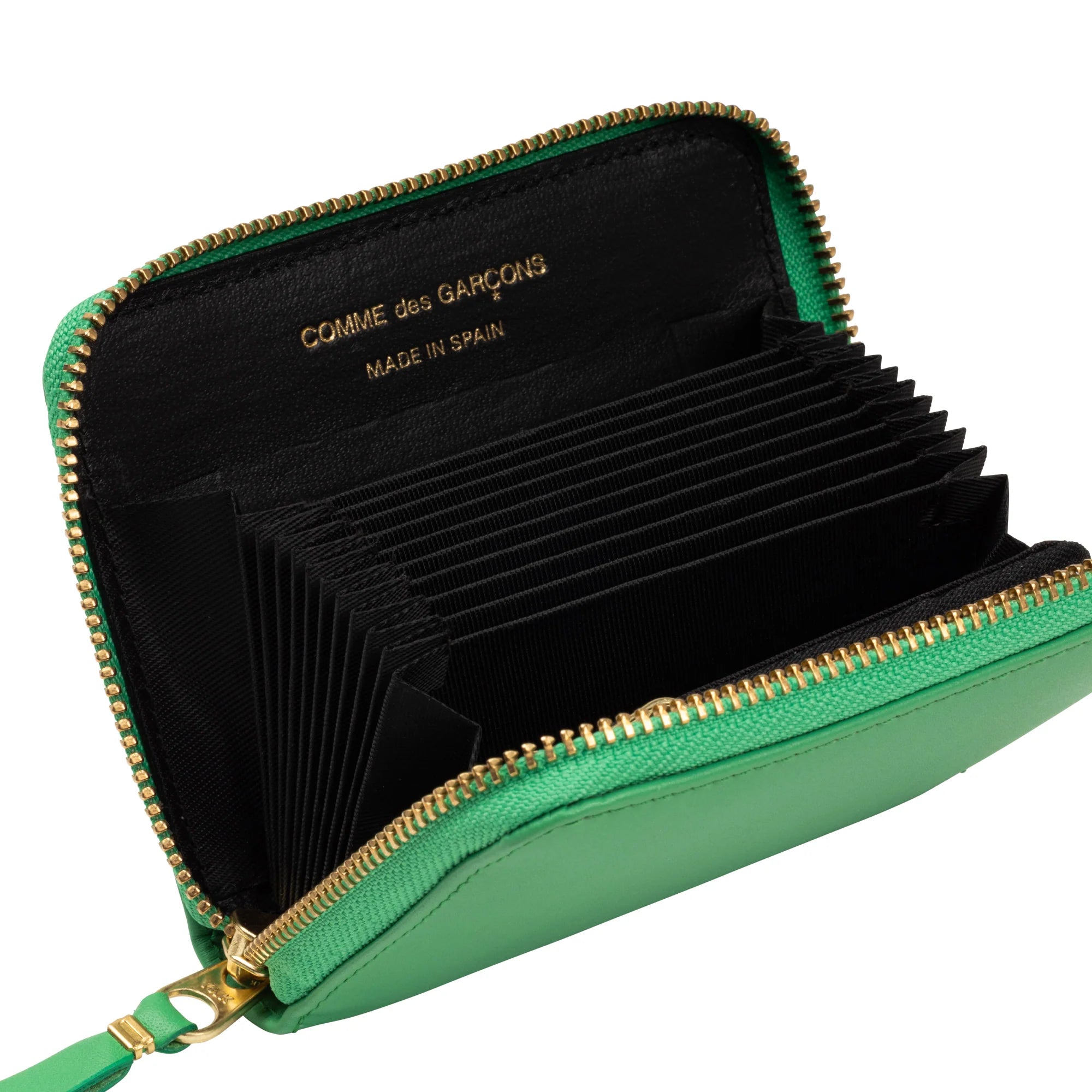 COMME des GARCONS ダークグリーン ケース Comme Des Garçons Wallet Green Leather Bifold Card Holder | Harrods UK
