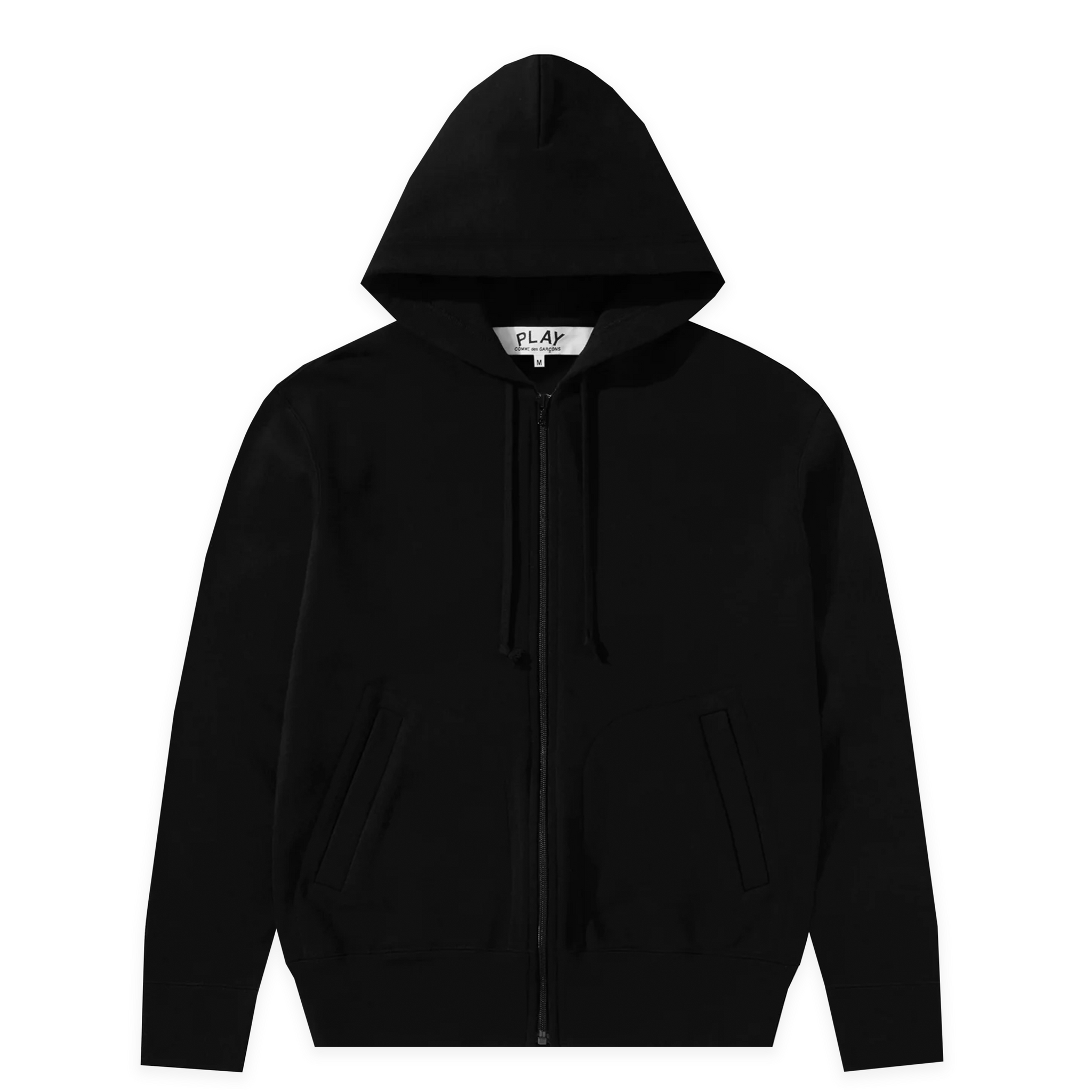 PLAY Zip Hooded Sweatshirt Reverse Heart (Black)