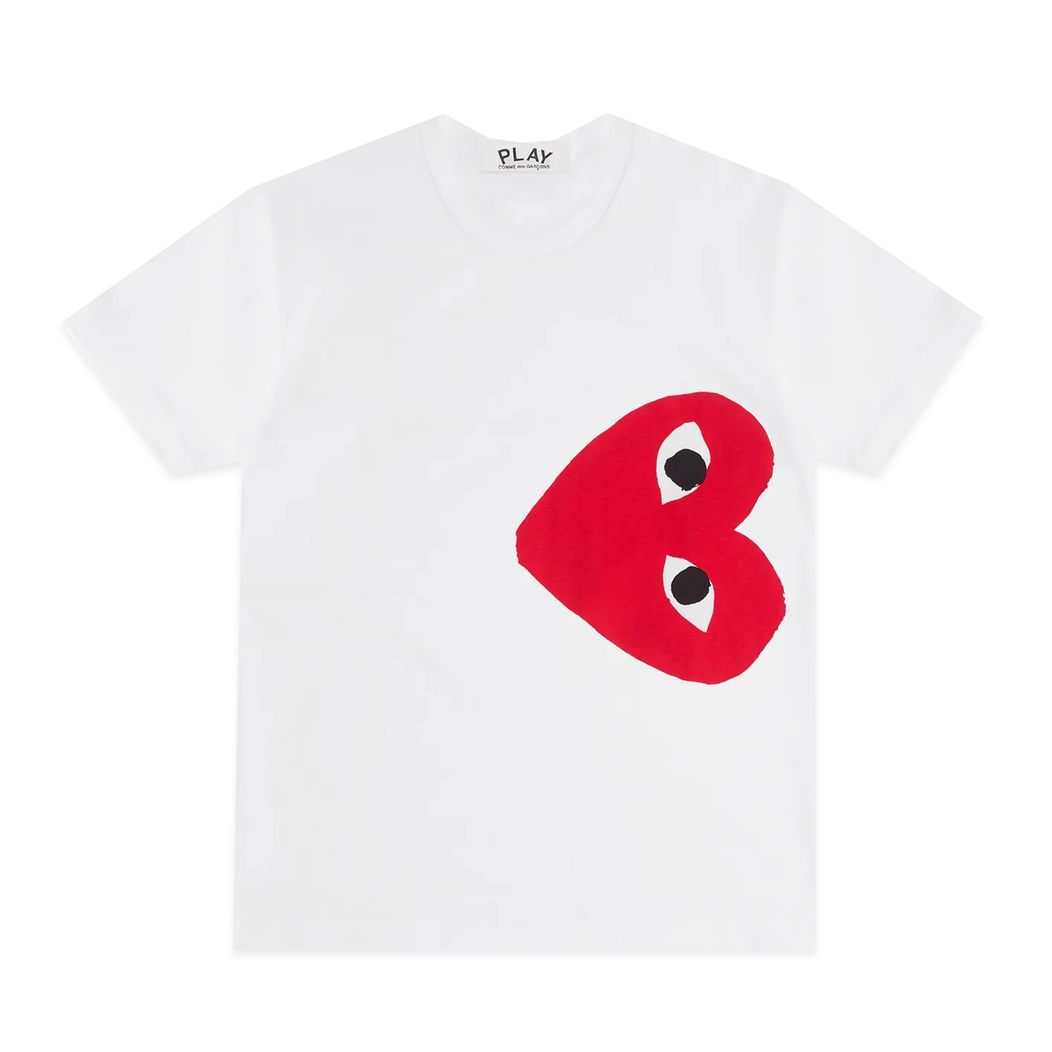PLAY White T-Shirt with Red Side Heart