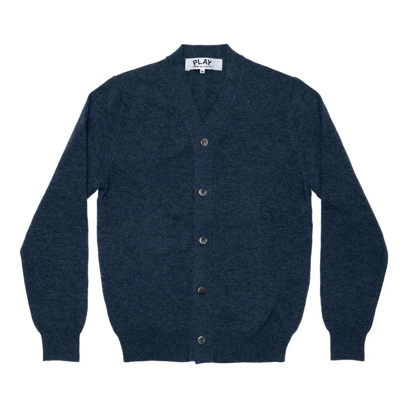 PLAY V-Neck Cardigan Pastel Series Sleeve Heart (Navy) – COMME des