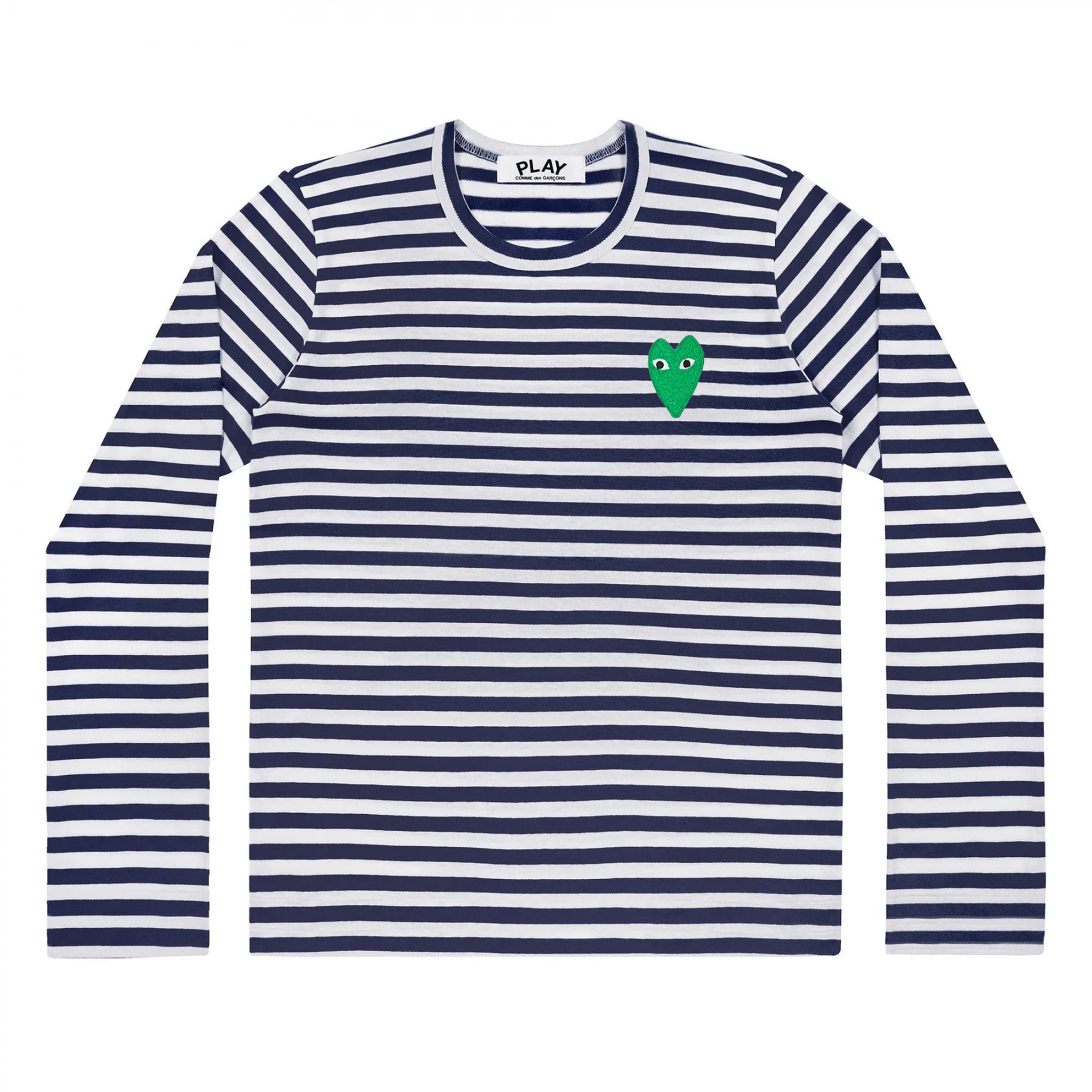 PLAY L/S Navy Striped Green Emblem