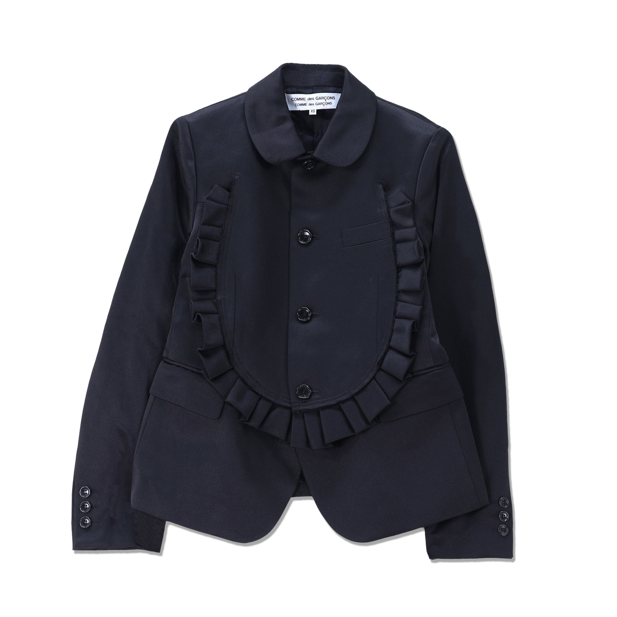 Jacket with Circle Cut-out and Frill