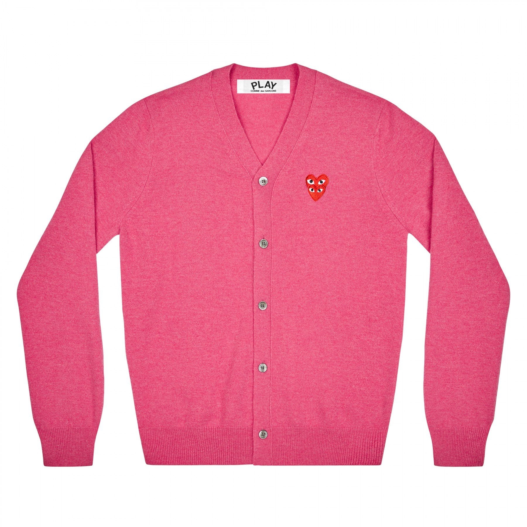 PLAY Men's Cardigan with Red Family Heart (Pink)