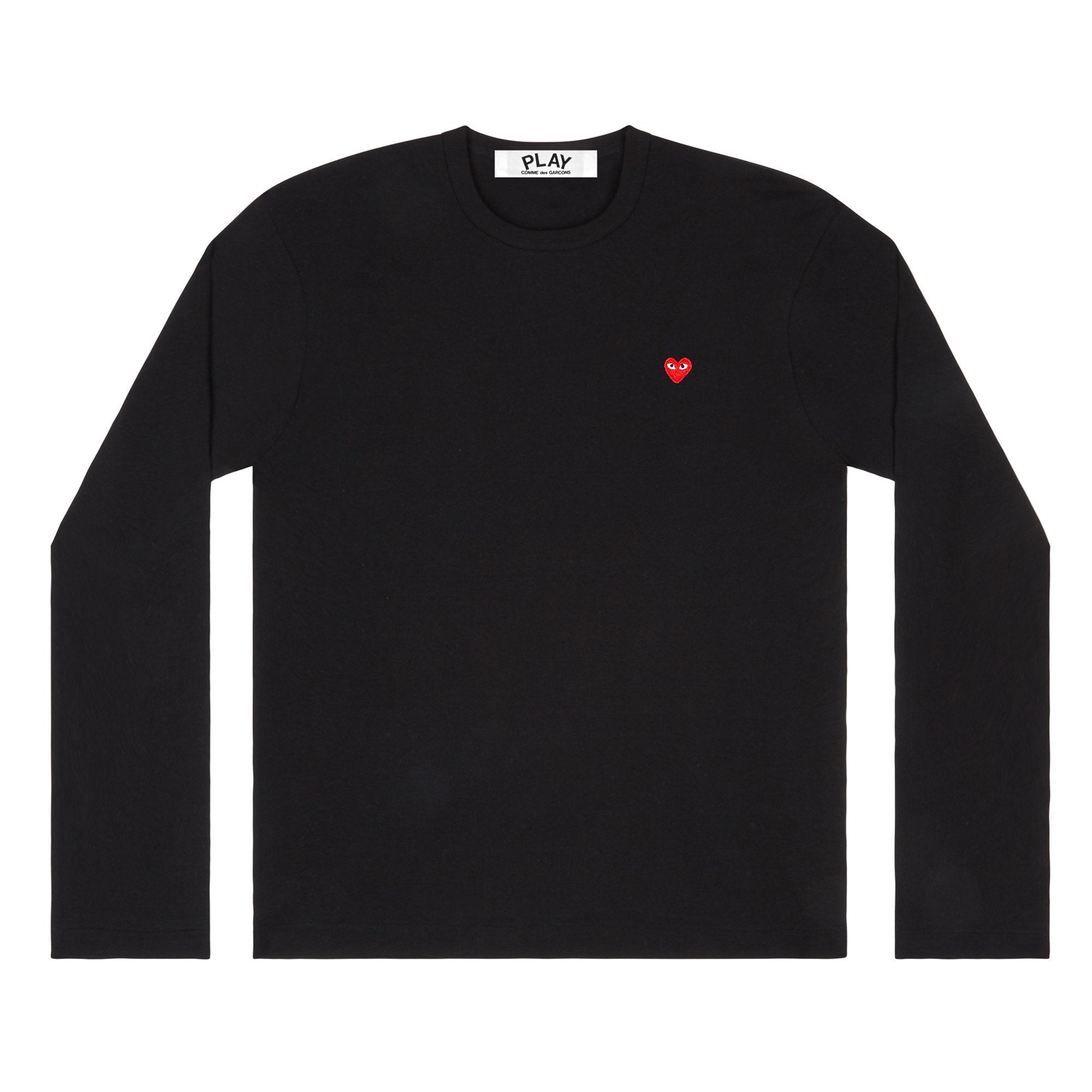 PLAY L/S Basic T-Shirt Small Red Emblem (Black)