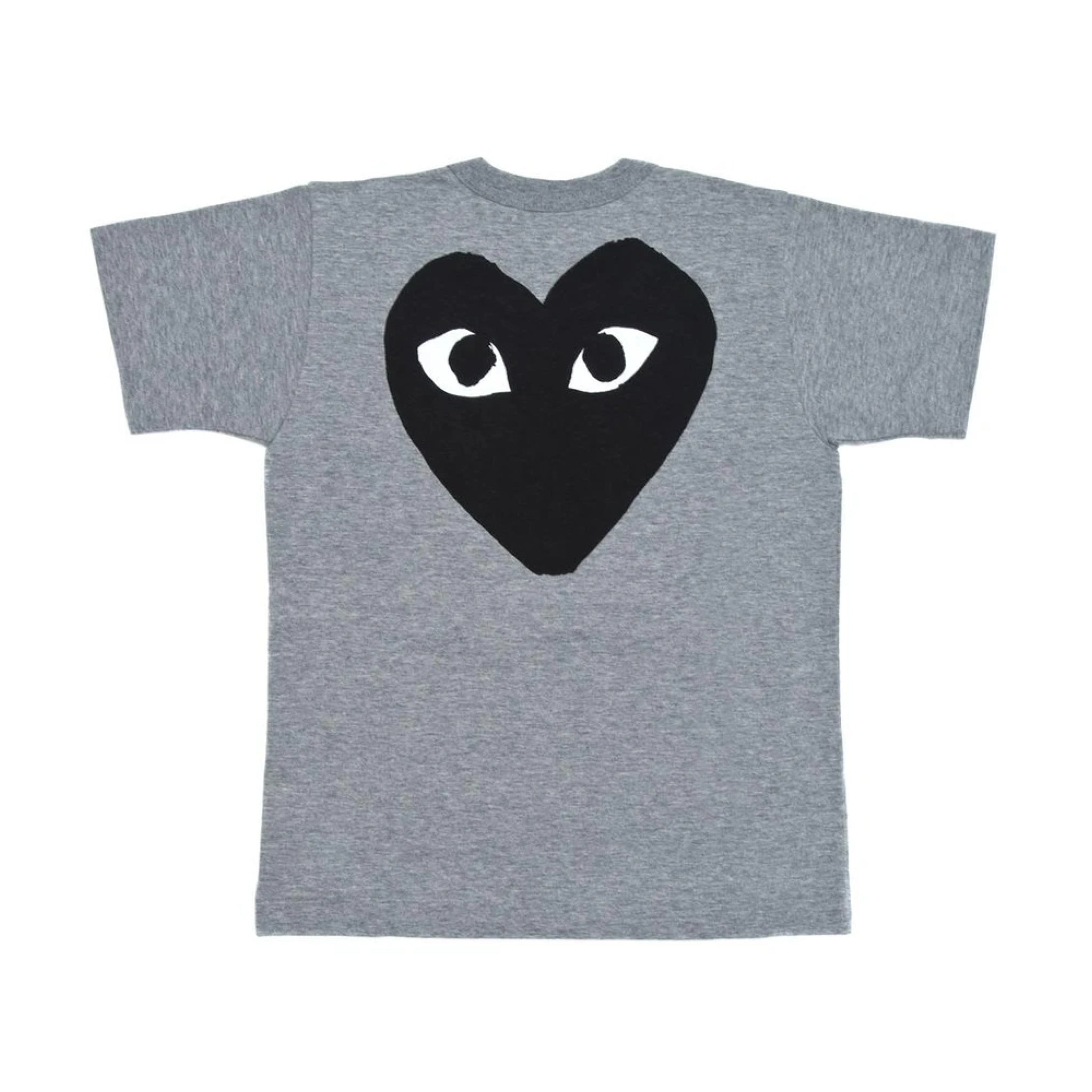 Heart Comme Des Garcon Play Kids PLAY Kids T-Shirt Black Text And