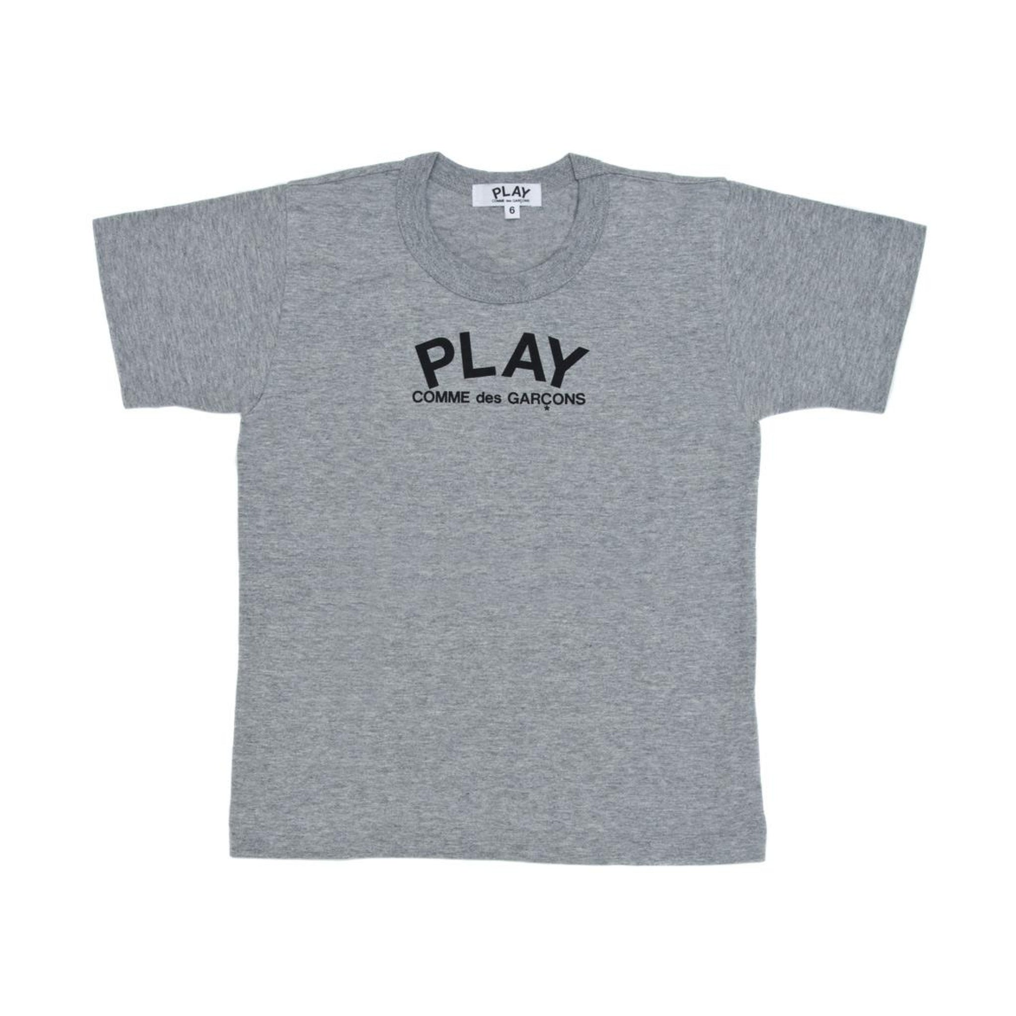 PLAY Kids T-Shirt Black Text and Black Heart