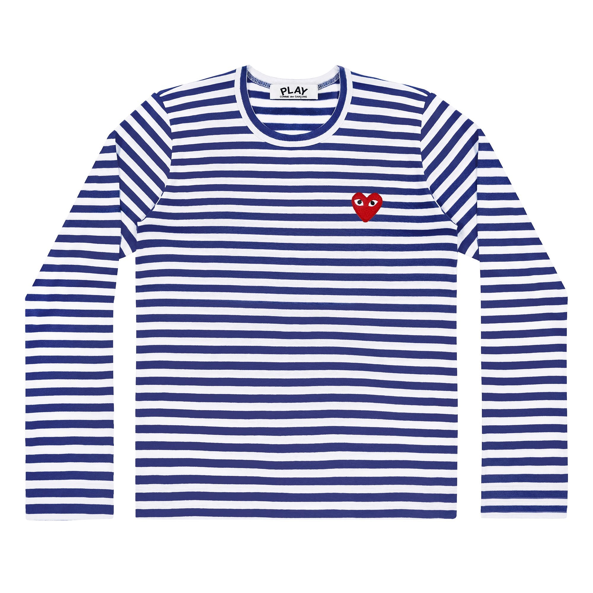PLAY L/S Stripe T-Shirt Red Emblem (Blue)