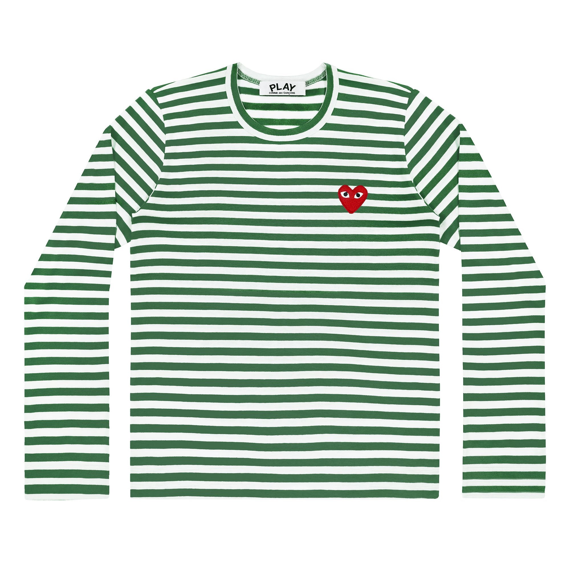PLAY L/S Stripe T-Shirt Red Emblem (Green)