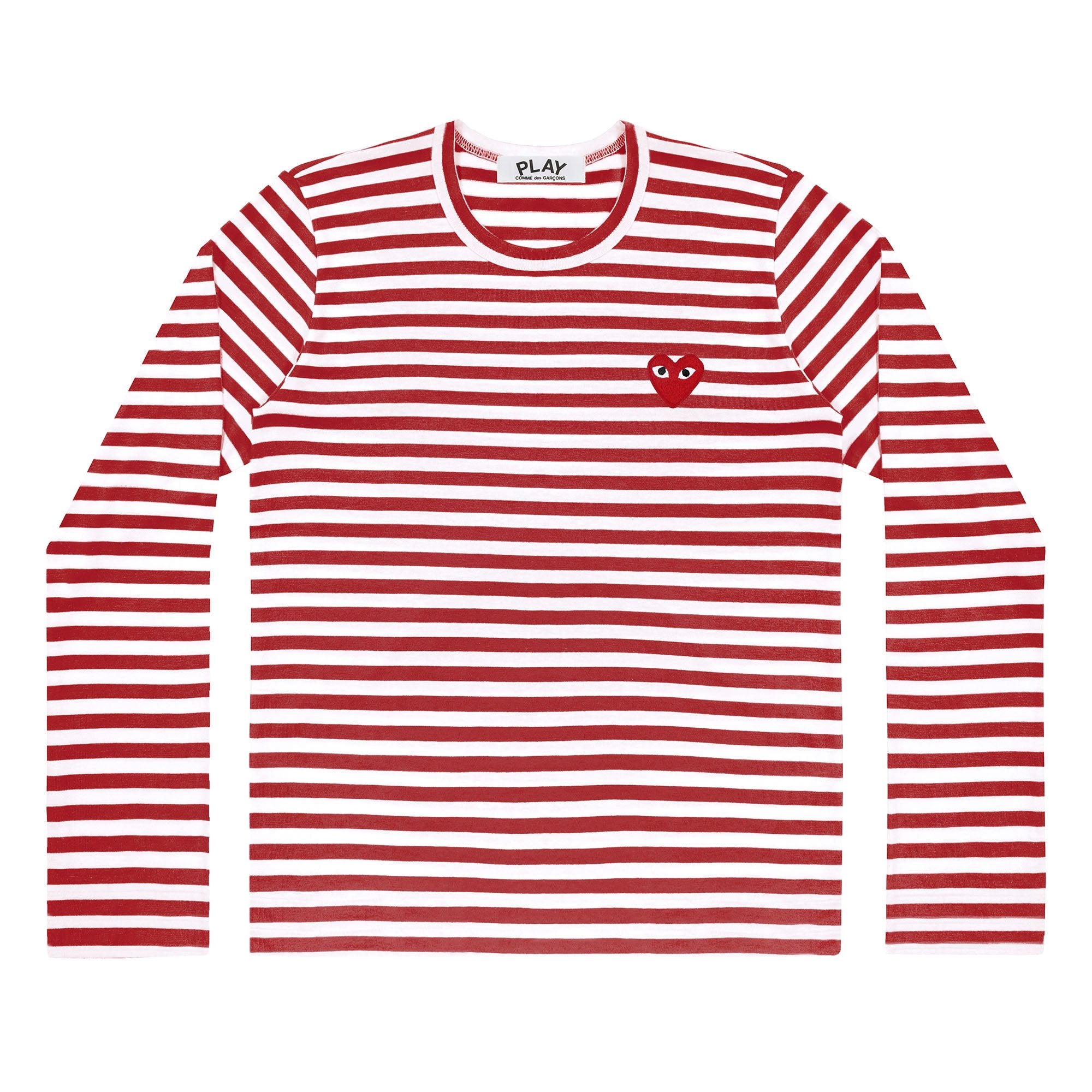 PLAY L/S Stripe T-Shirt Red Emblem (Red)