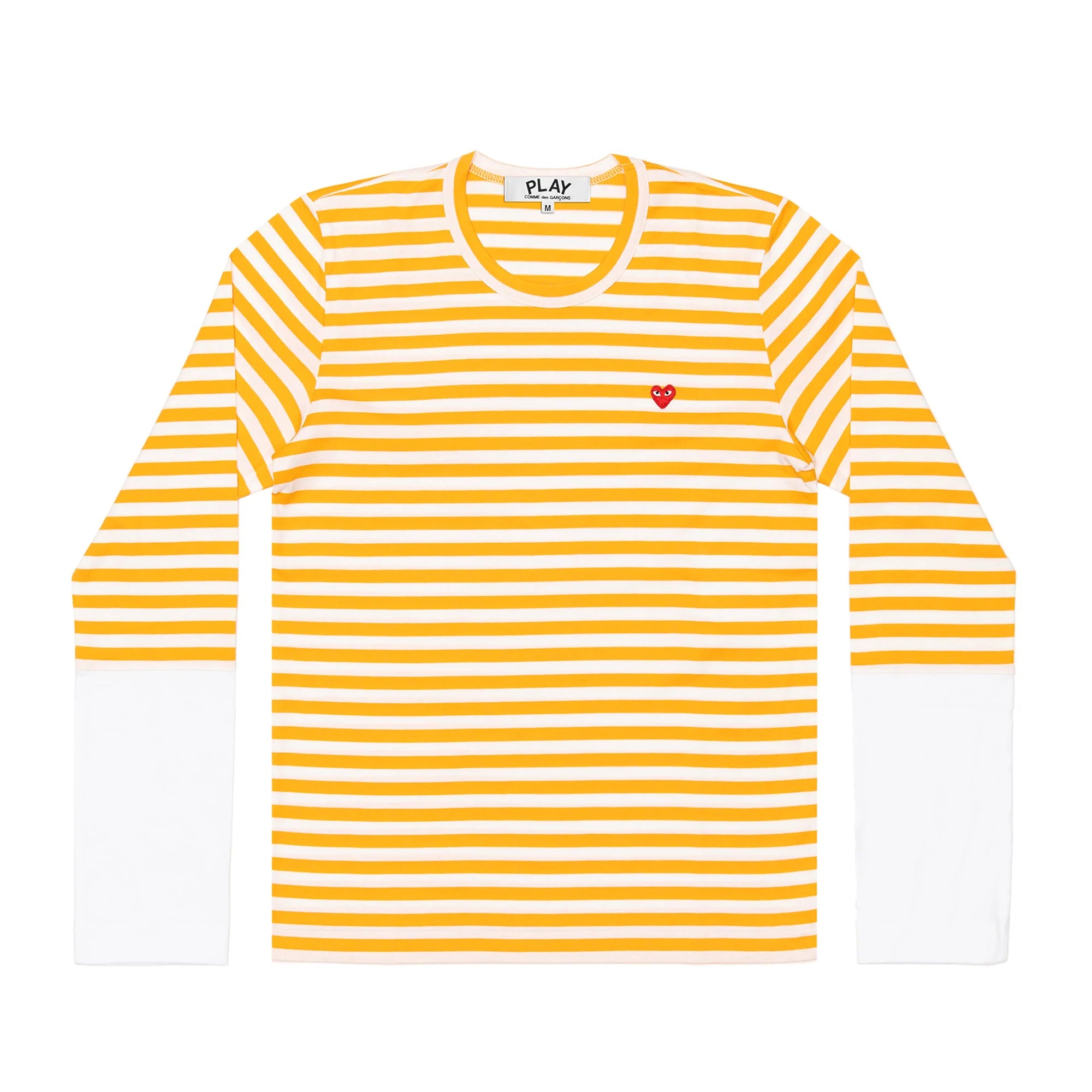 PLAY L/S BI-Colour Stripe White Sleeve T-Shirt (Yellow/White