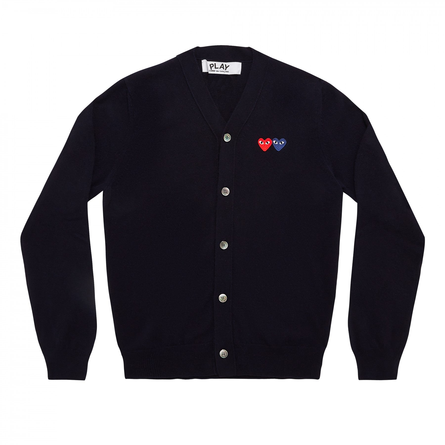 PLAY Men's Cardigan with Double Emblems Navy