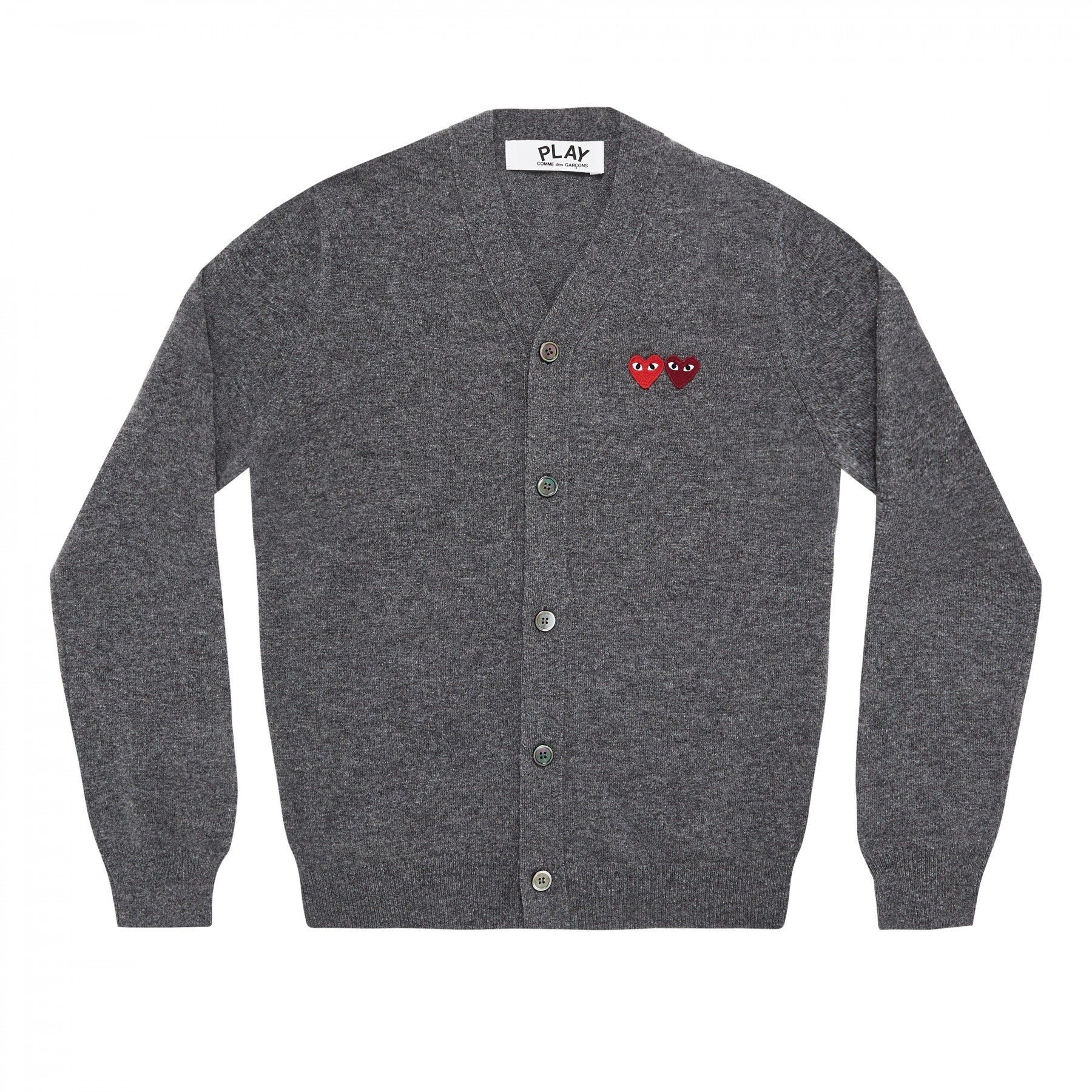 PLAY Men's Cardigan with Double Emblems Grey