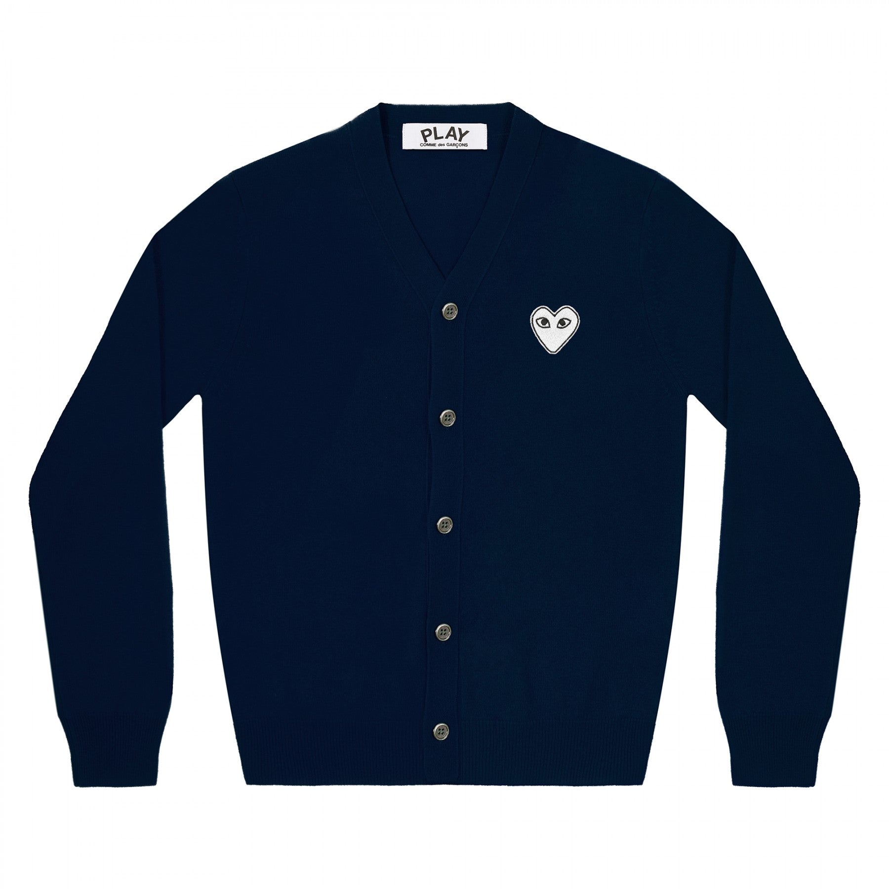 PLAY V-Neck Cardigan White Heart Navy – COMME des GARÇONS Melbourne