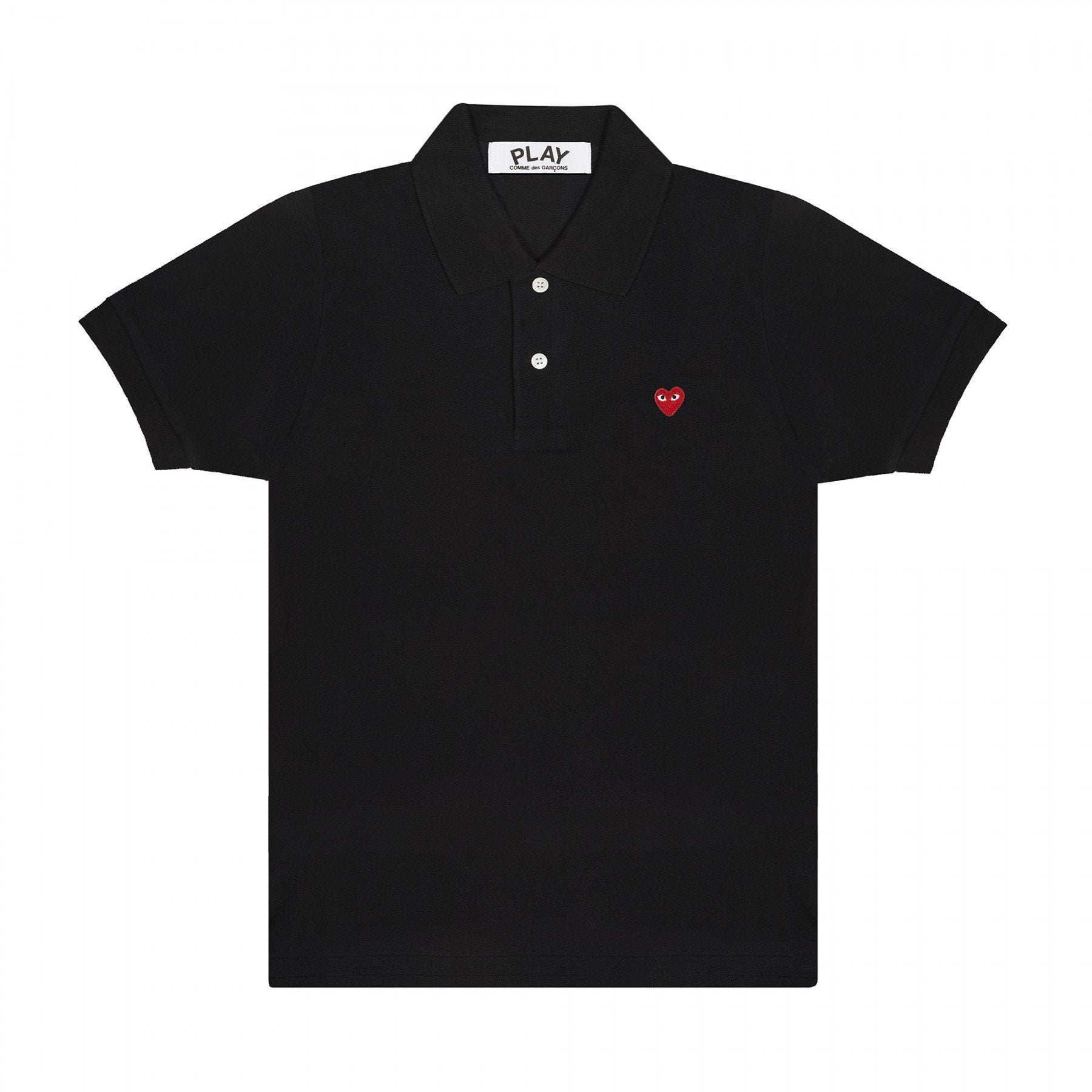 PLAY Polo Shirt Small Red Emblem (Black)