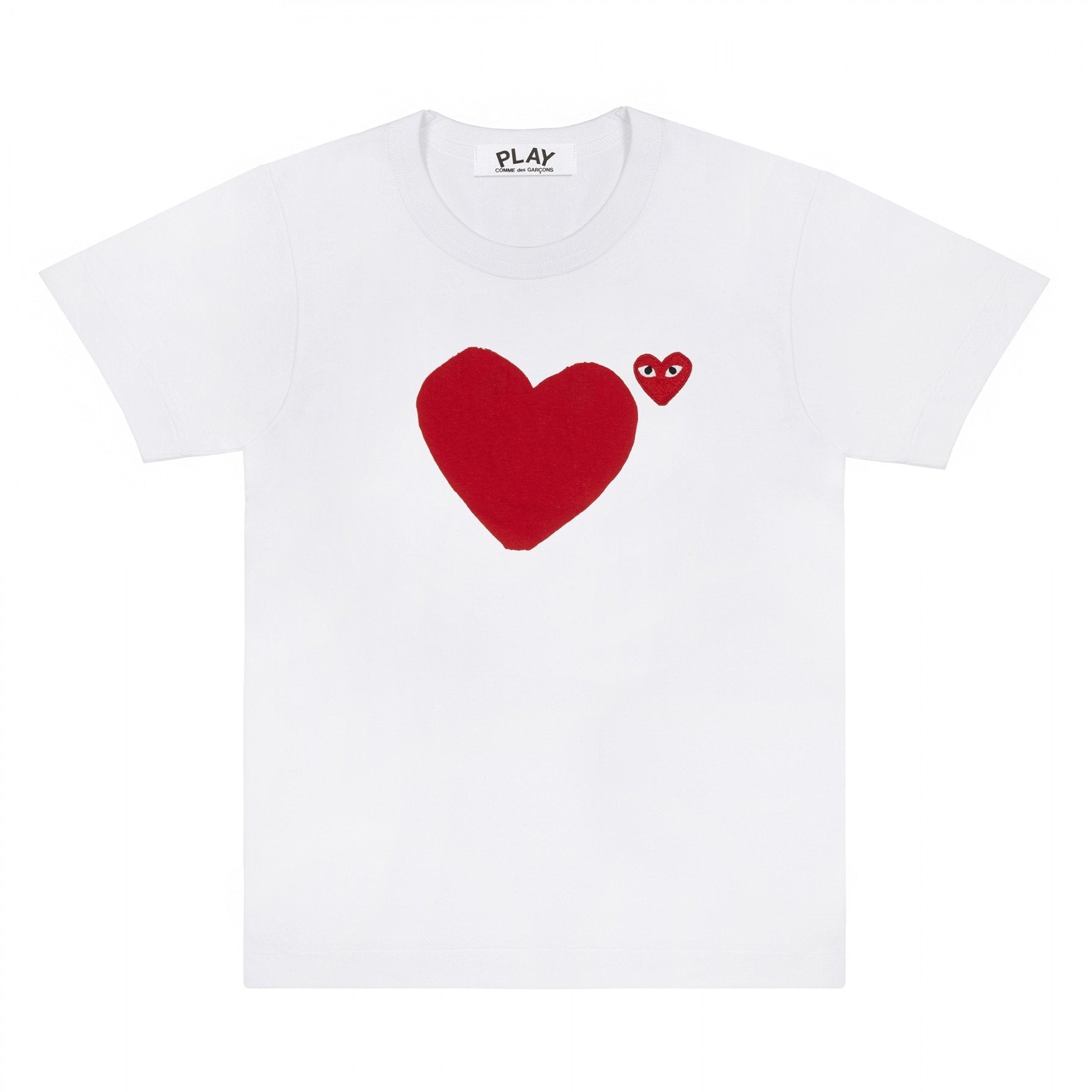 PLAY Blank Heart T-Shirt with Red Emblem
