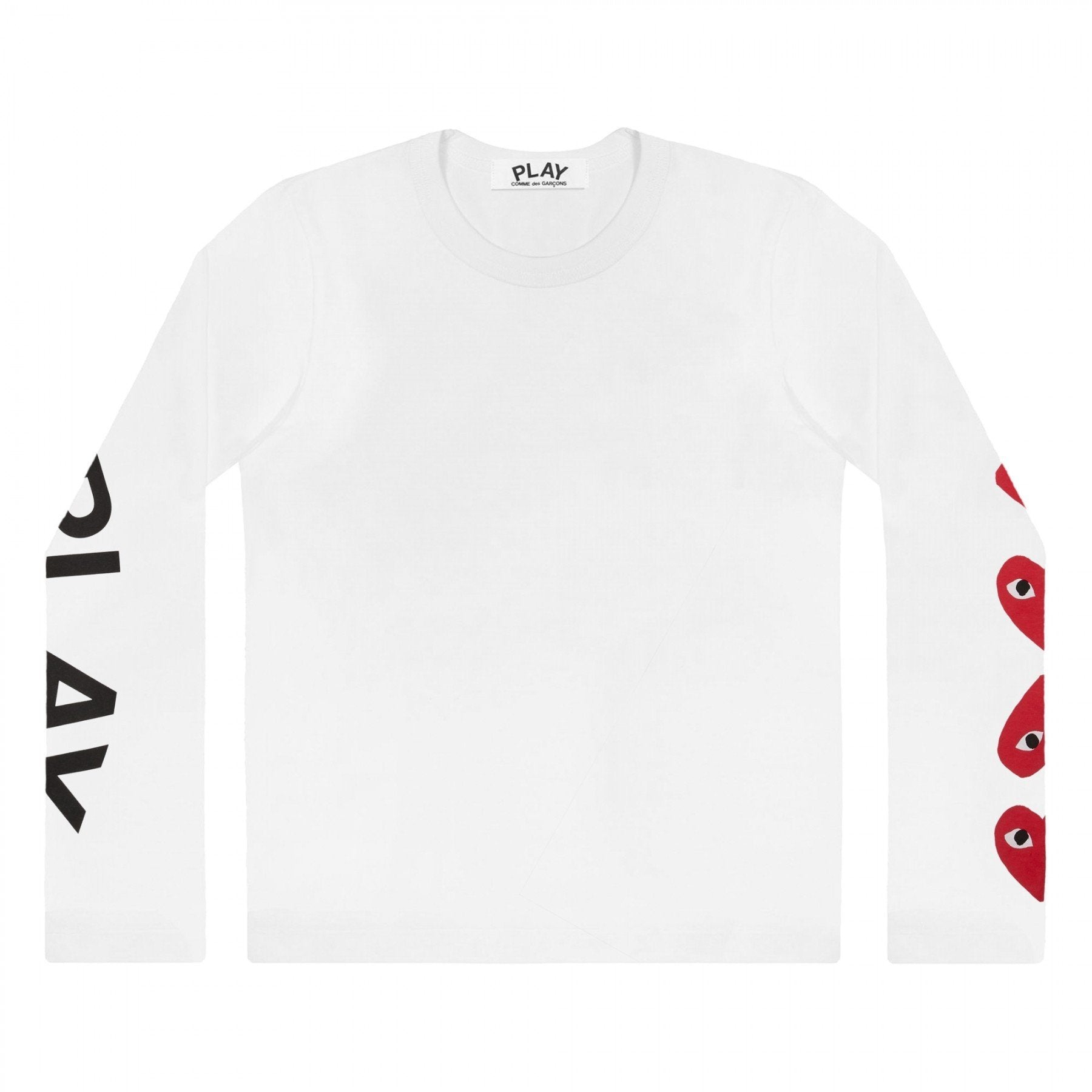 PLAY COMME des GARÇONS ホワイト長袖Tシャツ S PLAY COMME des GARCONS プレイ コム デ ギャルソン 長袖Tシャツ