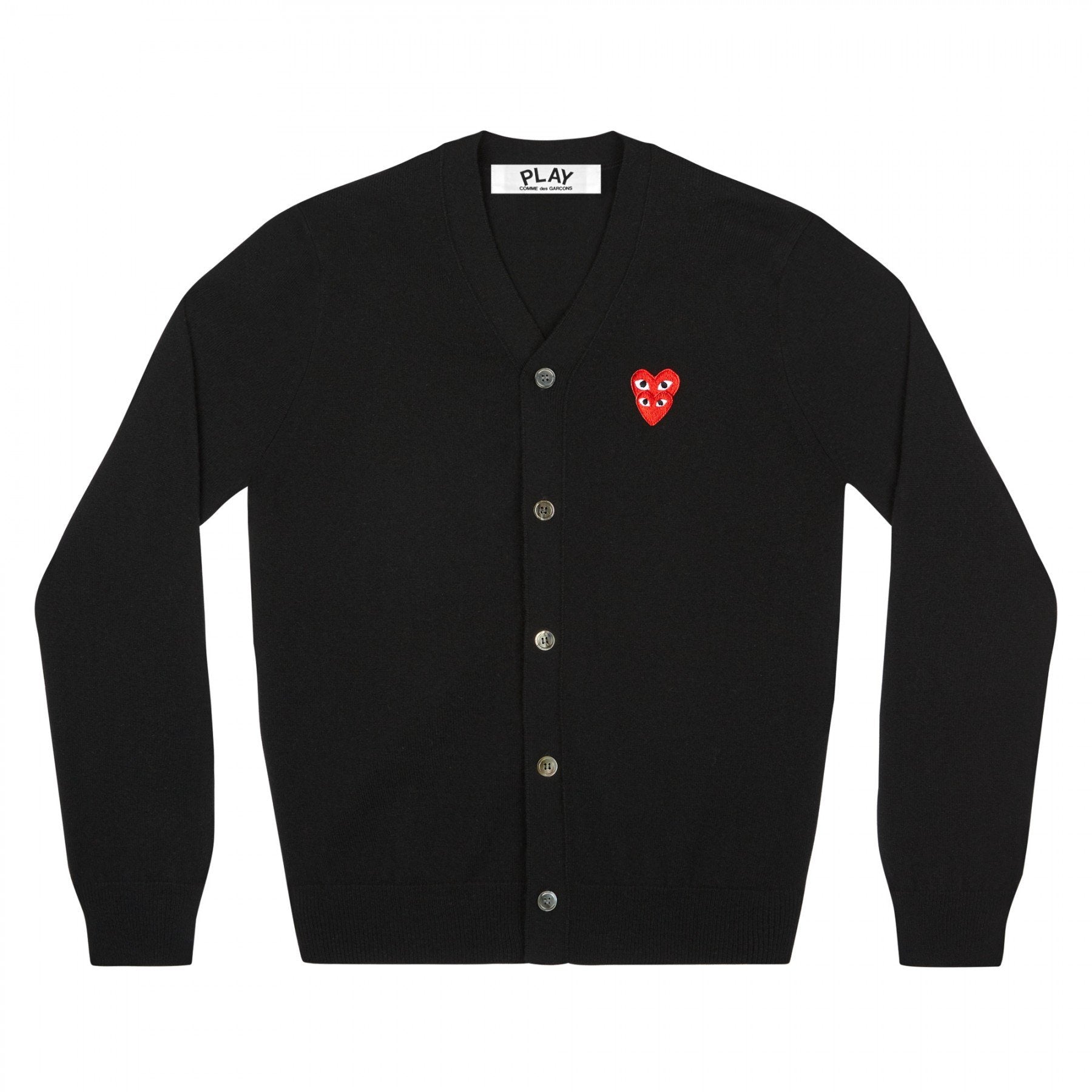 PLAY Men's Cardigan with Red Family Heart (Black)